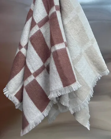 Hallin plaid in mohair - Off white-ruggine, 130x170 cm - Tinted