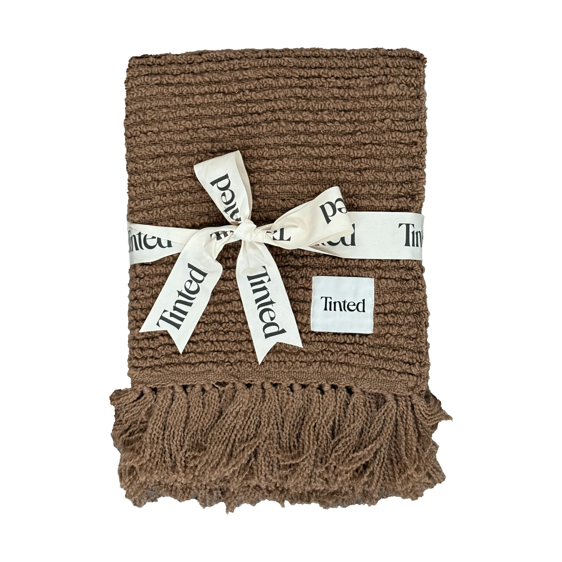 Janzen plaid bouclé, solid natural brown, 130x170 cm Tinted