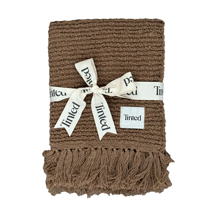 Janzen plaid bouclé - solid natural brown, 130x170 cm - Tinted
