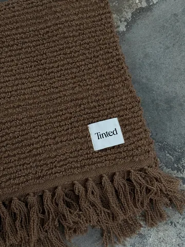 Janzen plaid bouclé - solid natural brown, 130x170 cm - Tinted
