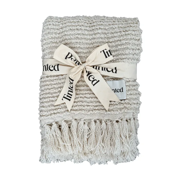 Janzen plaid bouclé - Solid off white-natural, 130x170 cm - Tinted