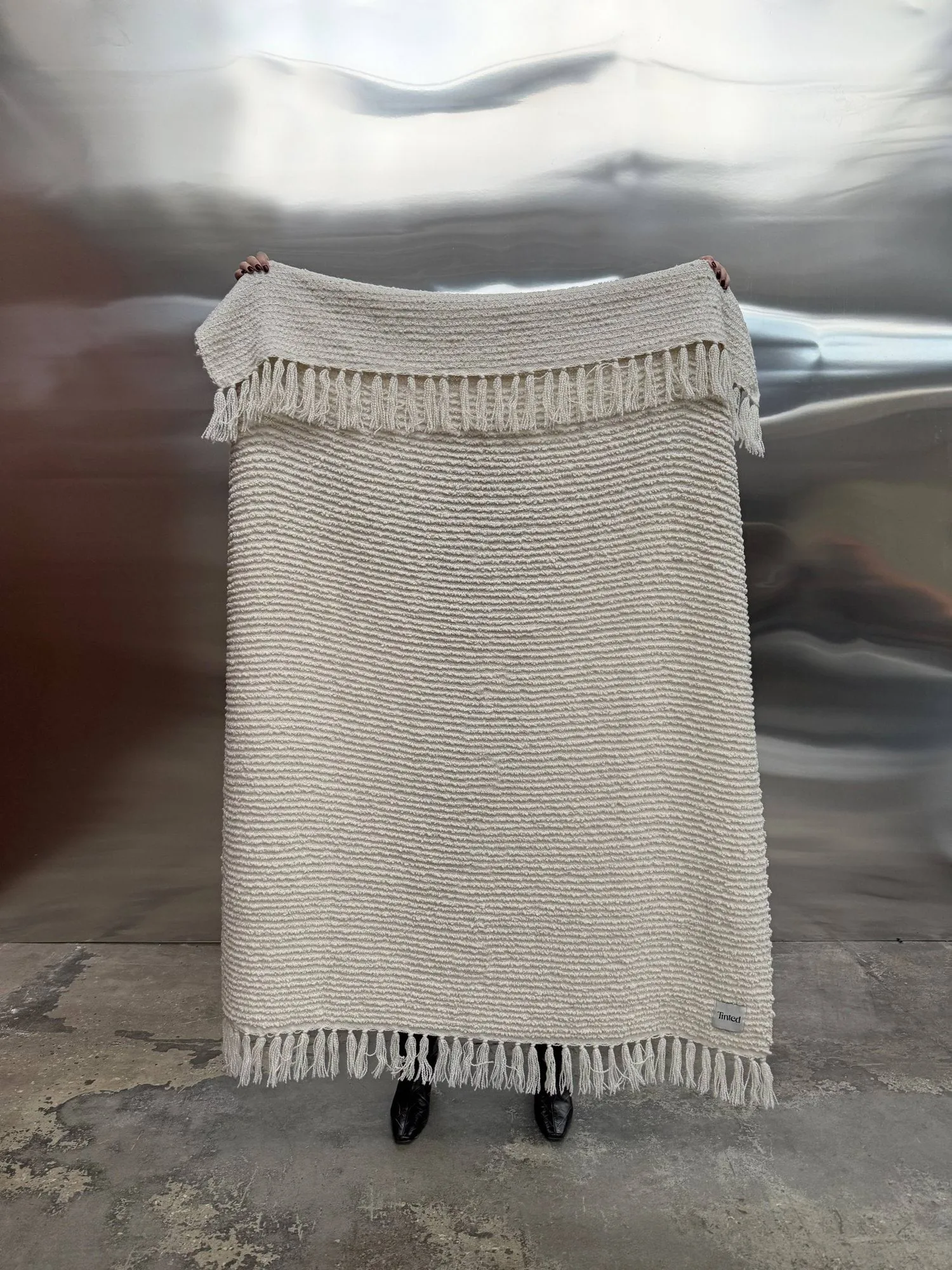 Janzen plaid bouclé, Solid off white-natural, 130x170 cm Tinted