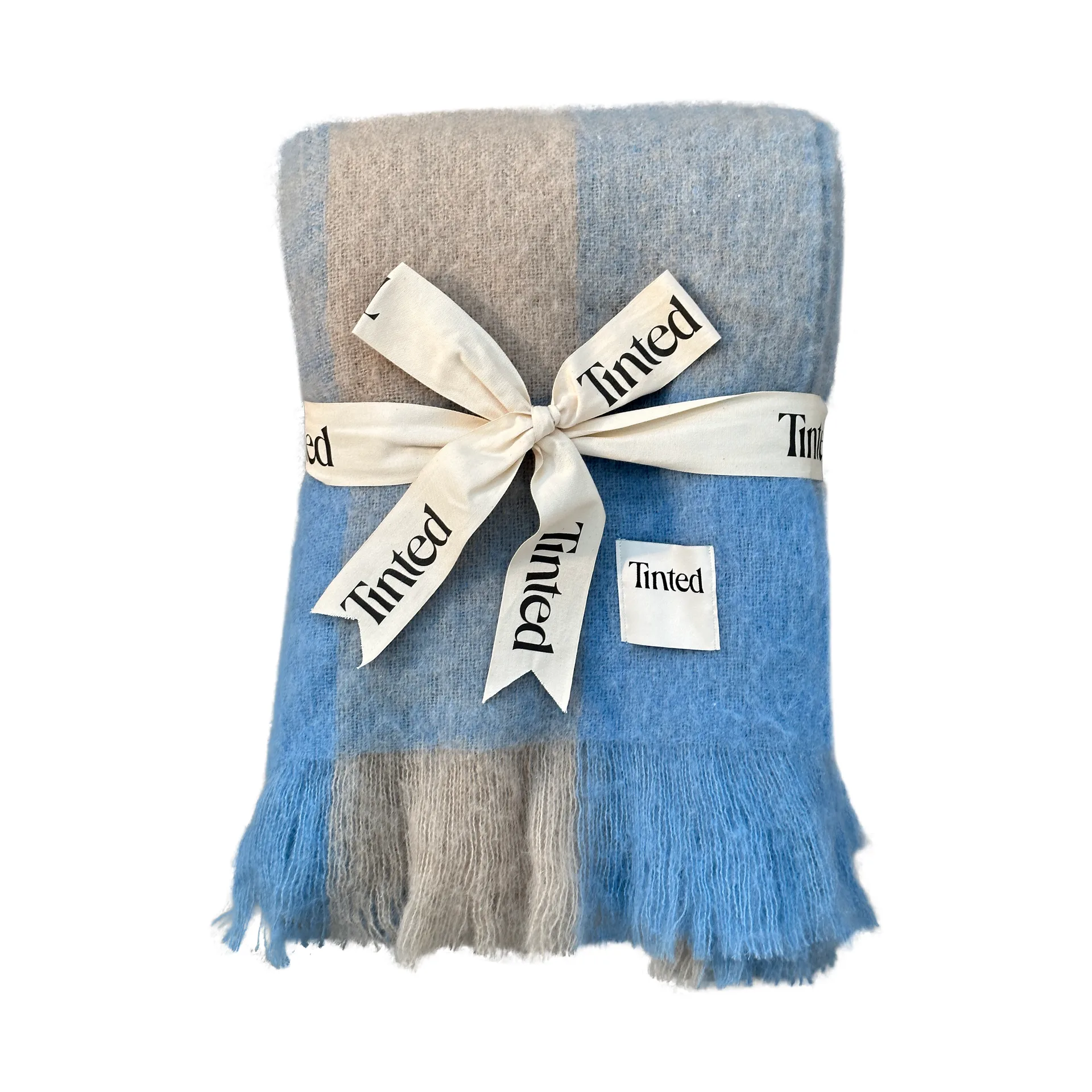 Plaid in lana Ahlblom 130x170 cm, Beige-blue Tinted