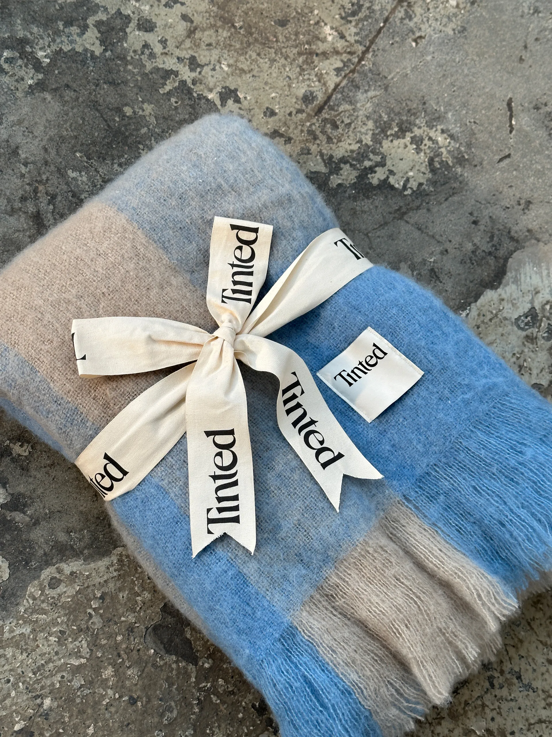 Plaid in lana Ahlblom 130x170 cm, Beige-blue Tinted