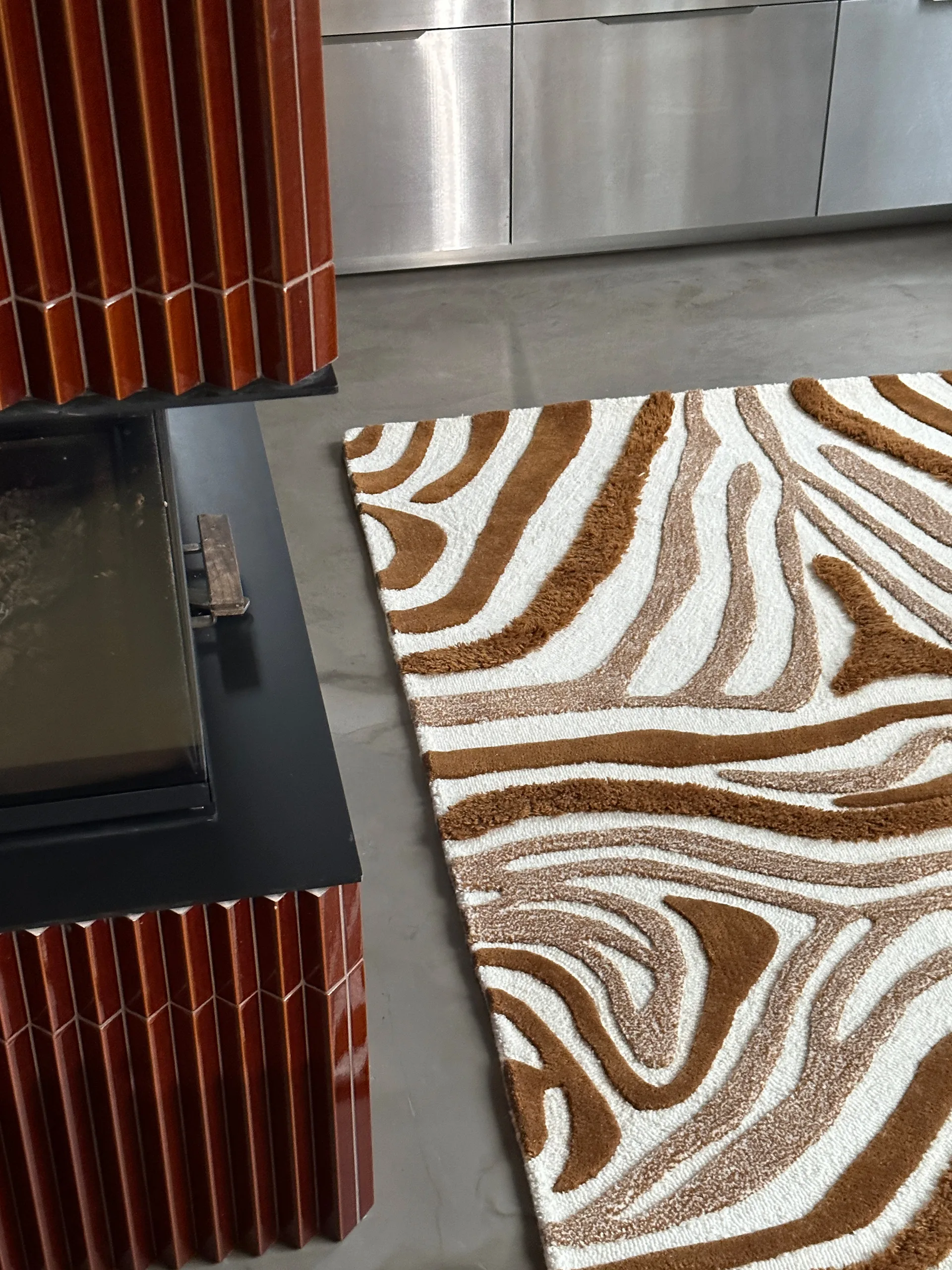 Tappeto in lana Jepson 130x180 cm, Marrone-off white Tinted