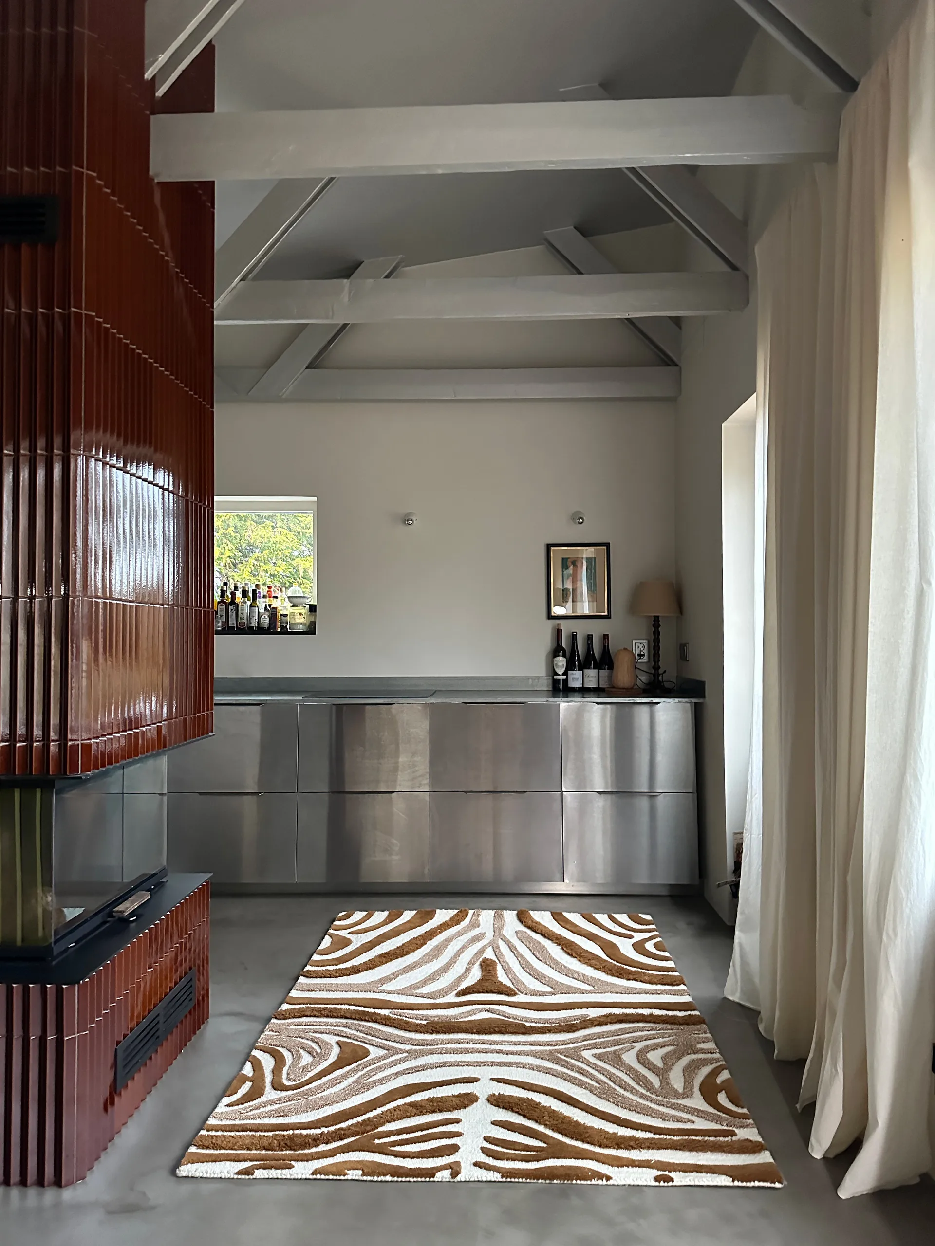 Tappeto in lana Jepson 130x180 cm, Marrone-off white Tinted