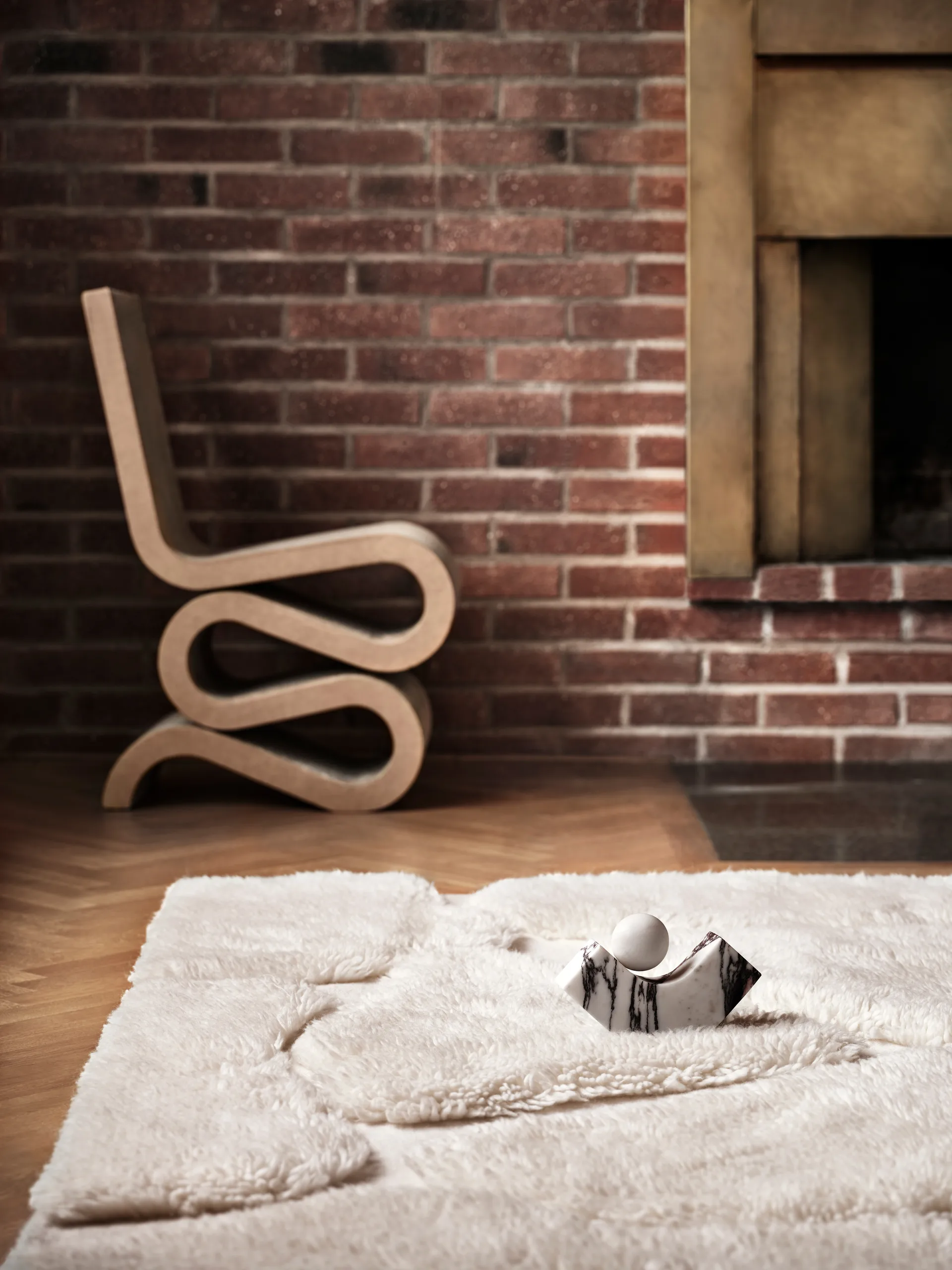 Tappeto in lana Kullin 170x240 cm, Offwhite Tinted