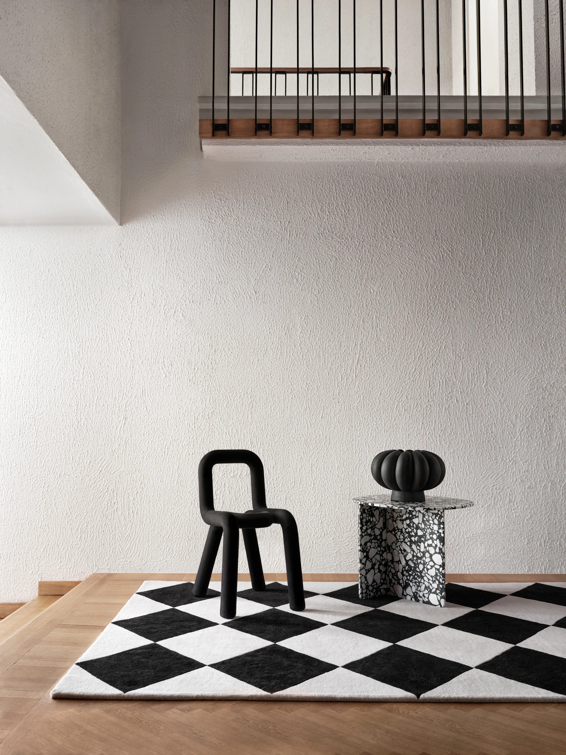 Tappeto in lana Tenman 200x300 cm, Black-white Tinted