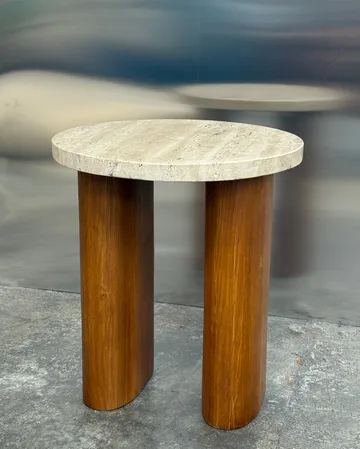 Tavolino laterale Vilkman - Rovere-travertino beige - Tinted