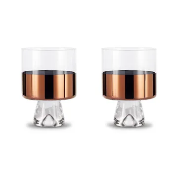 Bicchiere da drink Tank Low Ball 24 cl 2 pezzi - Clear-copper - Tom Dixon