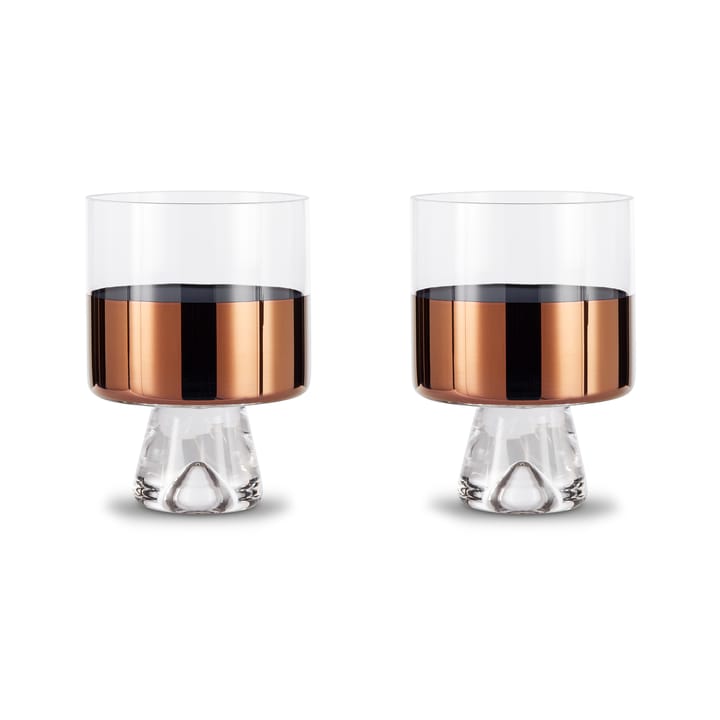 Bicchiere da drink Tank Low Ball 24 cl 2 pezzi - Clear-copper - Tom Dixon