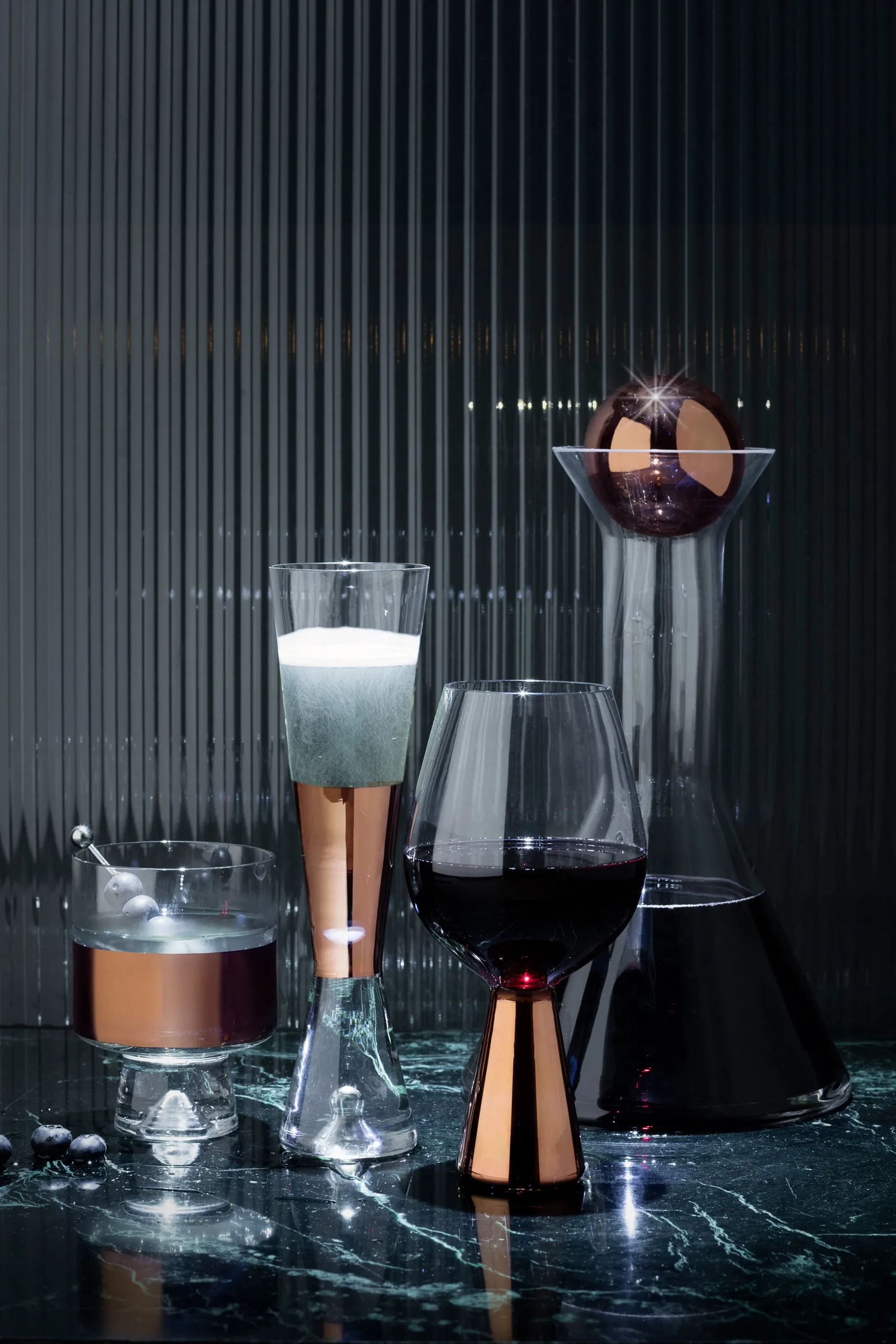Bicchiere da drink Tank Low Ball 24 cl 2 pezzi, Clear-copper Tom Dixon