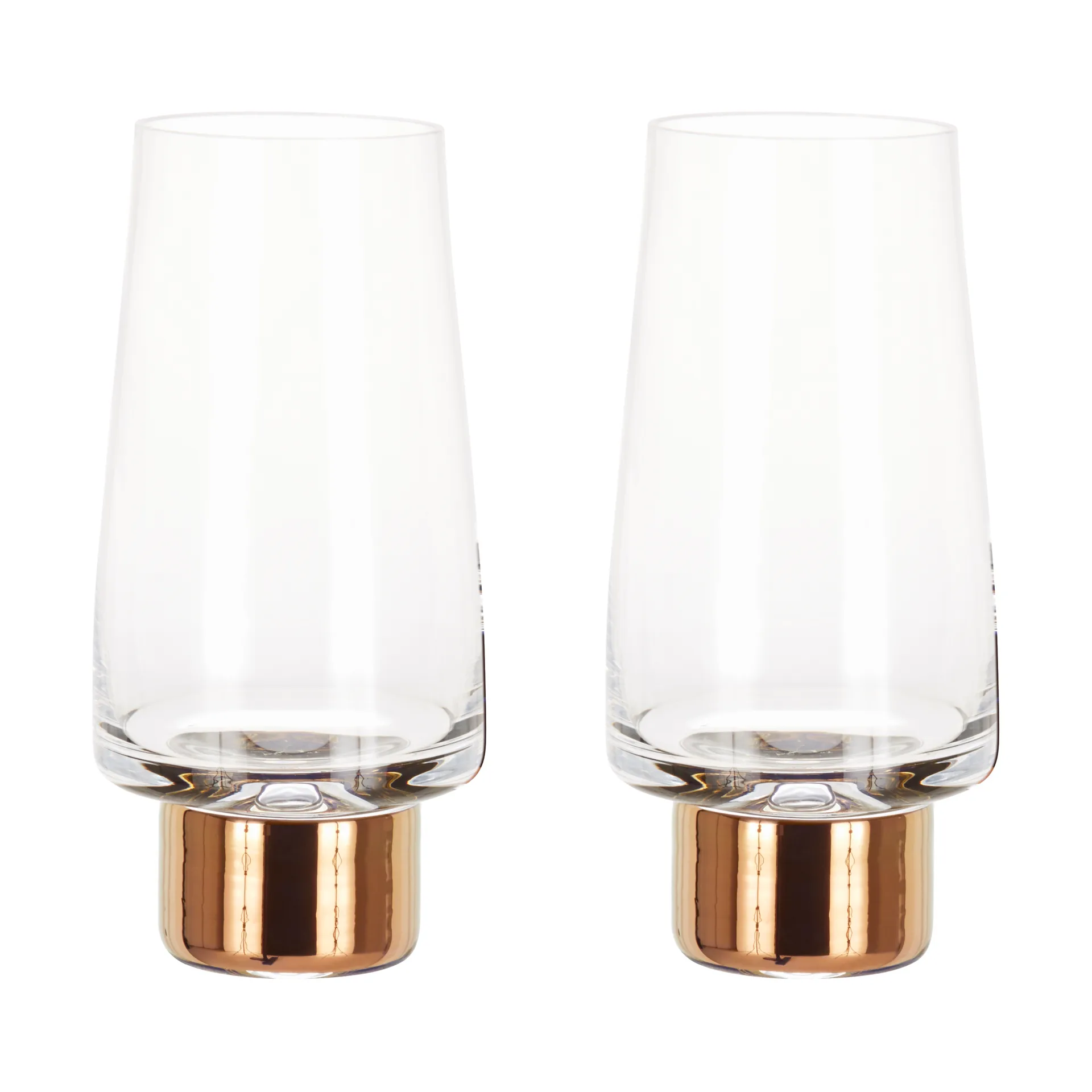 Bicchieri da bere Tank High Ball 38cl confezione da 2, Clear-copper Tom Dixon