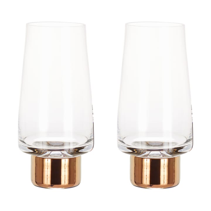 Bicchieri da bere Tank High Ball 38cl confezione da 2 - Clear-copper - Tom Dixon