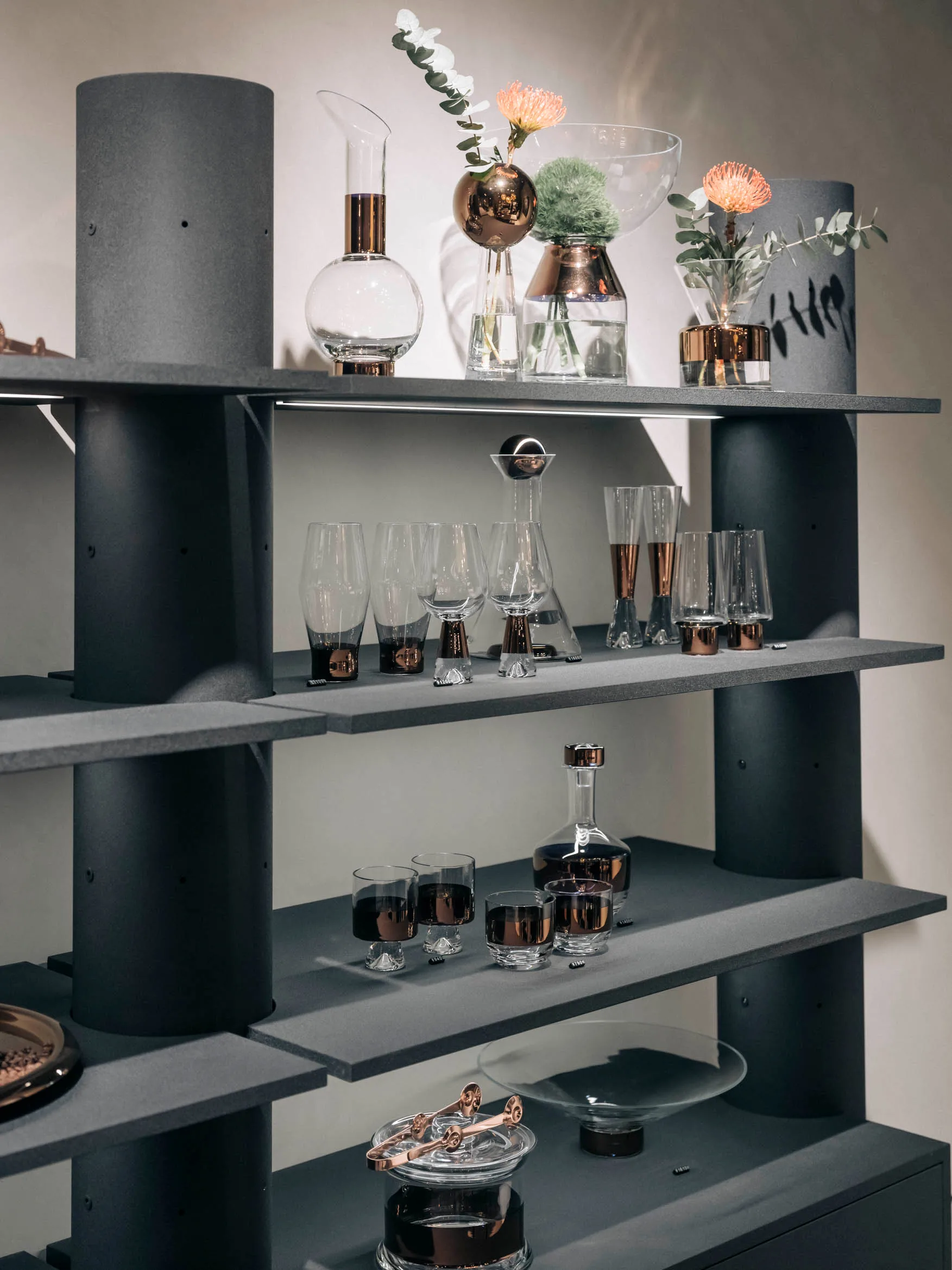 Bicchieri da bere Tank High Ball 38cl confezione da 2, Clear-copper Tom Dixon