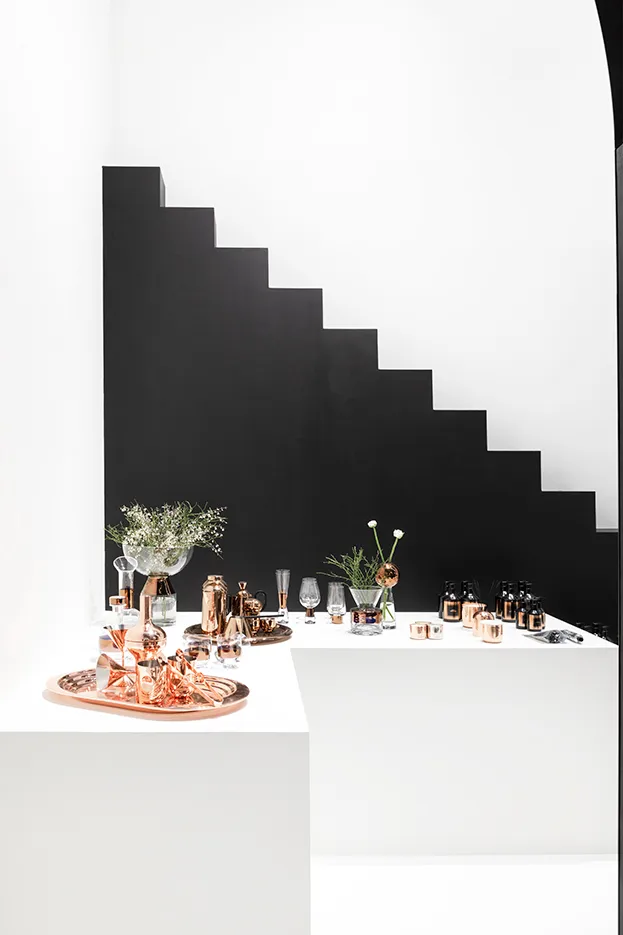 Bicchieri da bere Tank High Ball 38cl confezione da 2, Clear-copper Tom Dixon