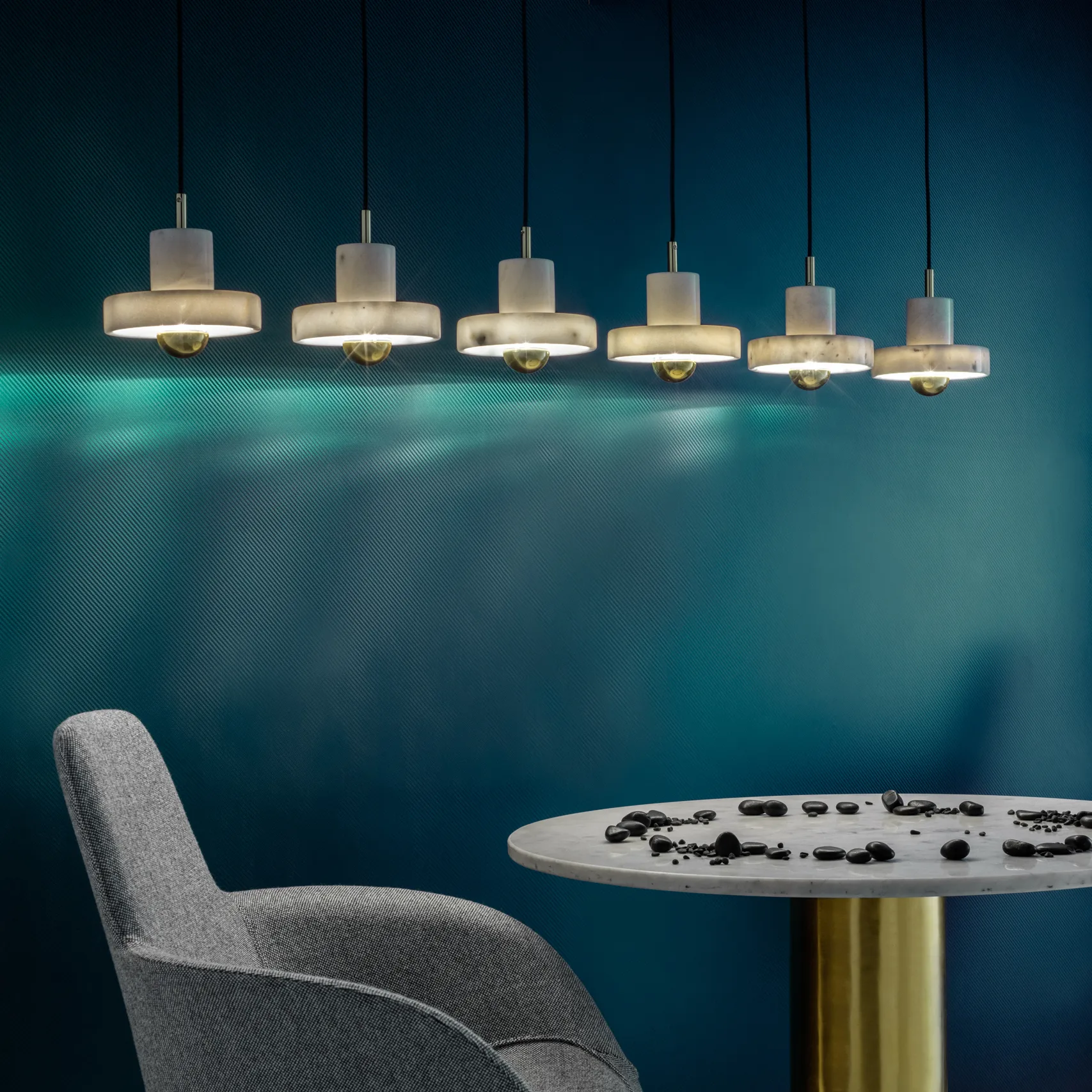 Lampada a sospensione Stone, Marmo bianco Tom Dixon
