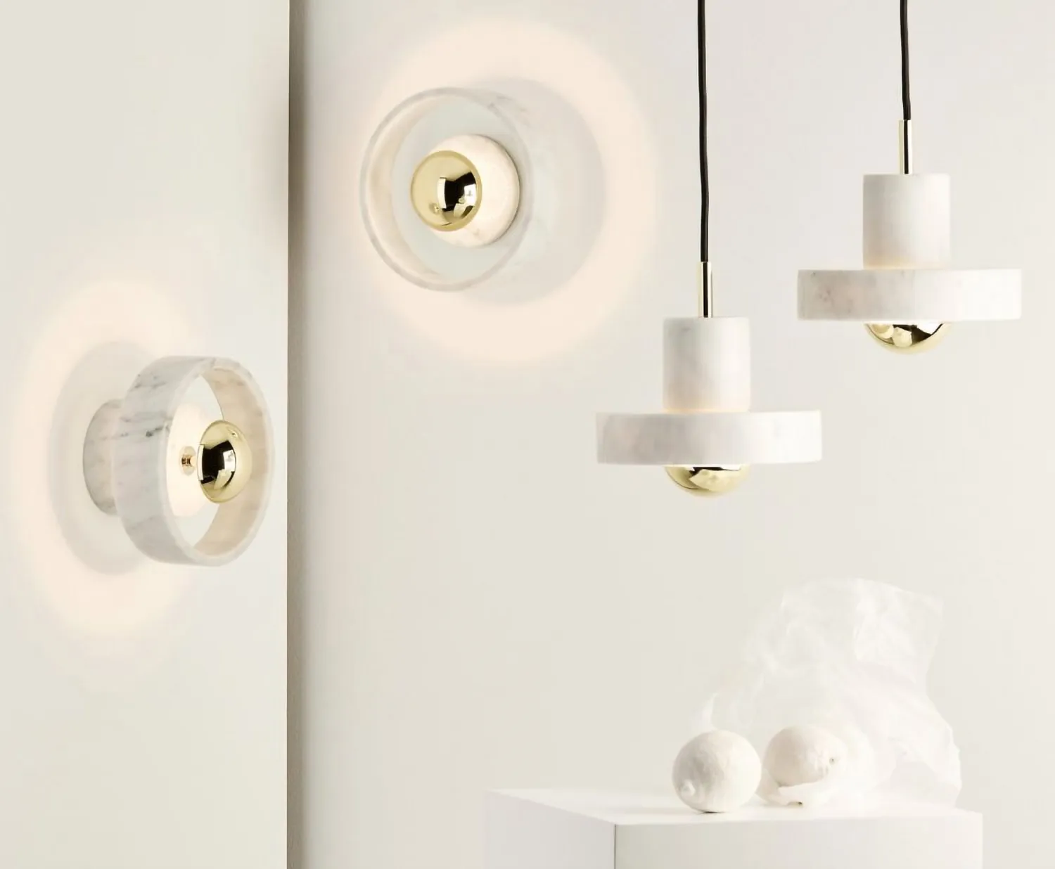 Lampada da parete Stone Wall, Marmo bianco Tom Dixon