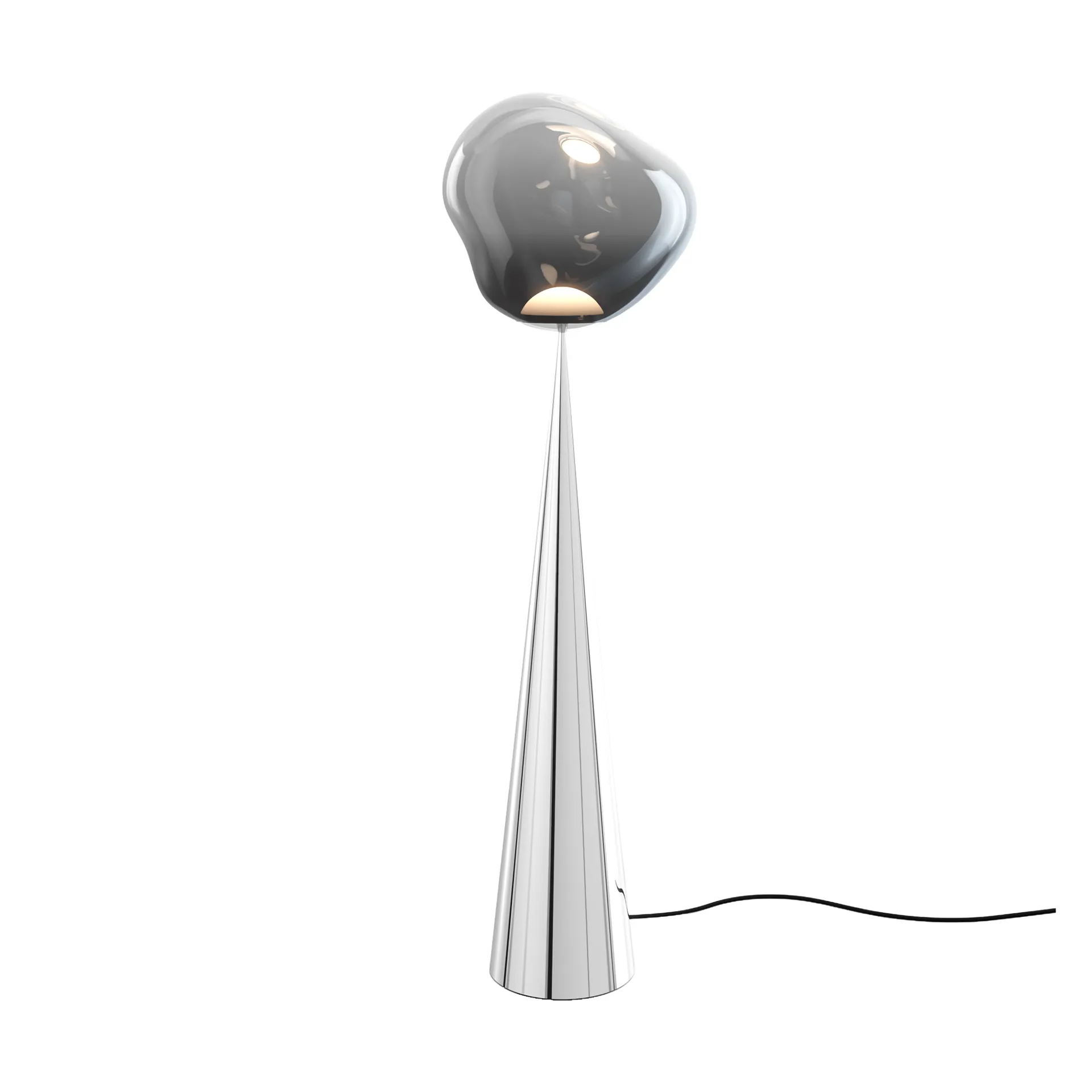 Lampada da pavimento LED Melt Cone grassa 174,5 cm, Nichel-argentato Tom Dixon
