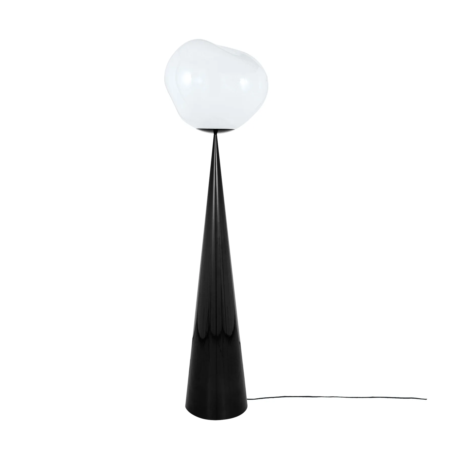 Lampada da pavimento LED Melt Cone grassa 174,5 cm, Opale-nero Tom Dixon
