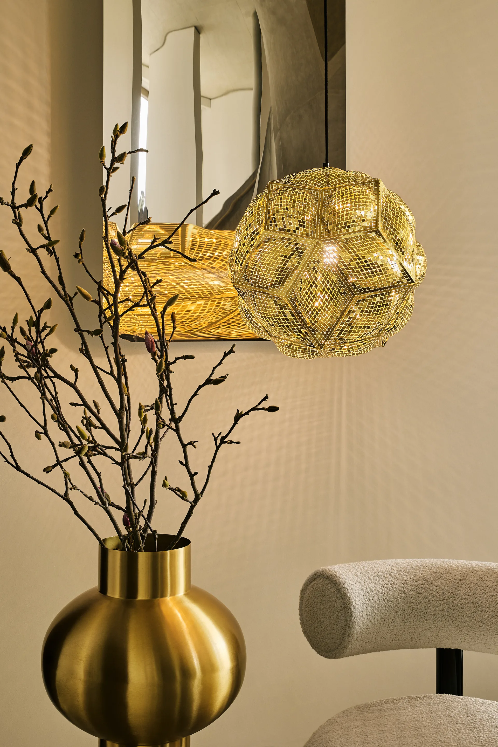 Lampada da soffitto a sospensione Puff Ø45 cm, Ottone Tom Dixon
