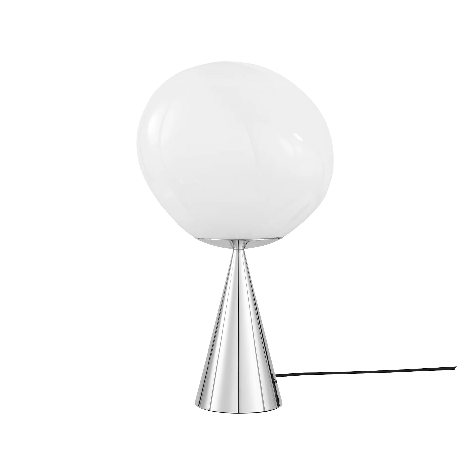 Lampada da tavolo Melt Cone fat LED 46,5 cm, Opale-argento Tom Dixon