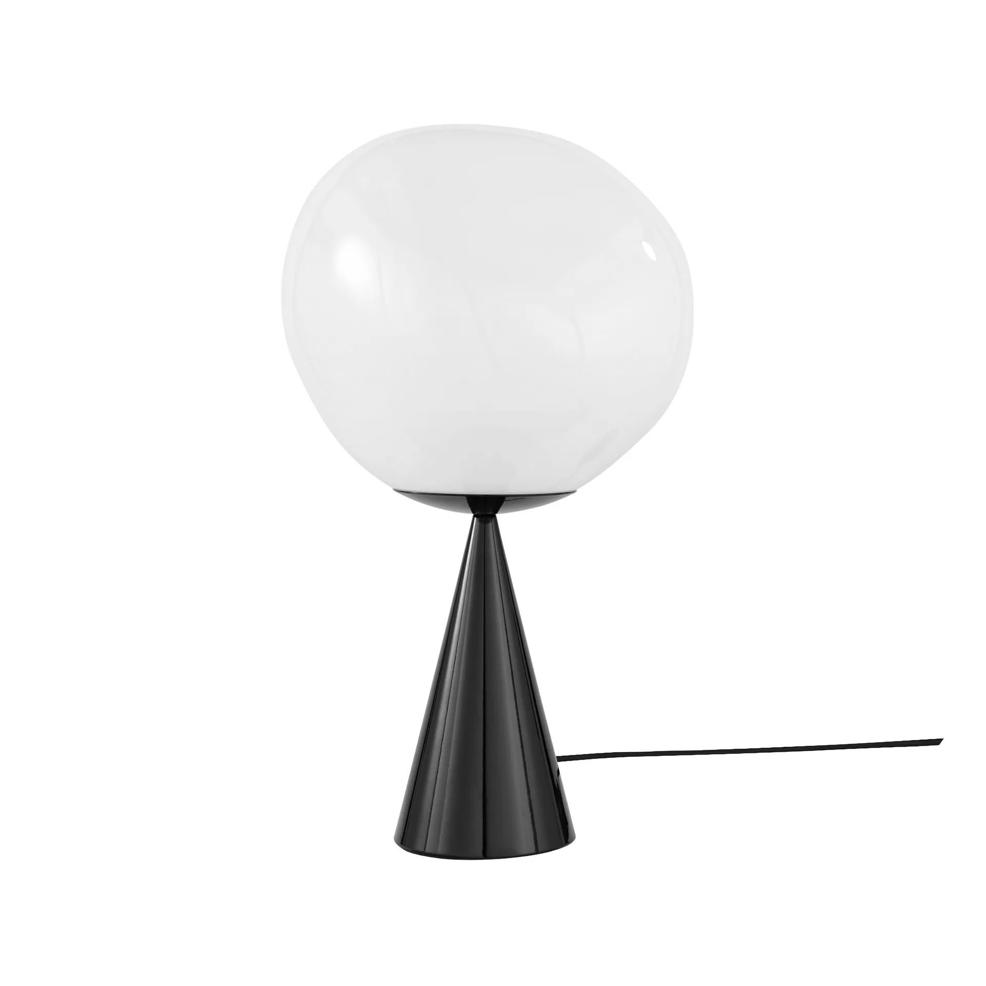Lampada da tavolo Melt Cone fat LED 46,5 cm, Opale-nero Tom Dixon