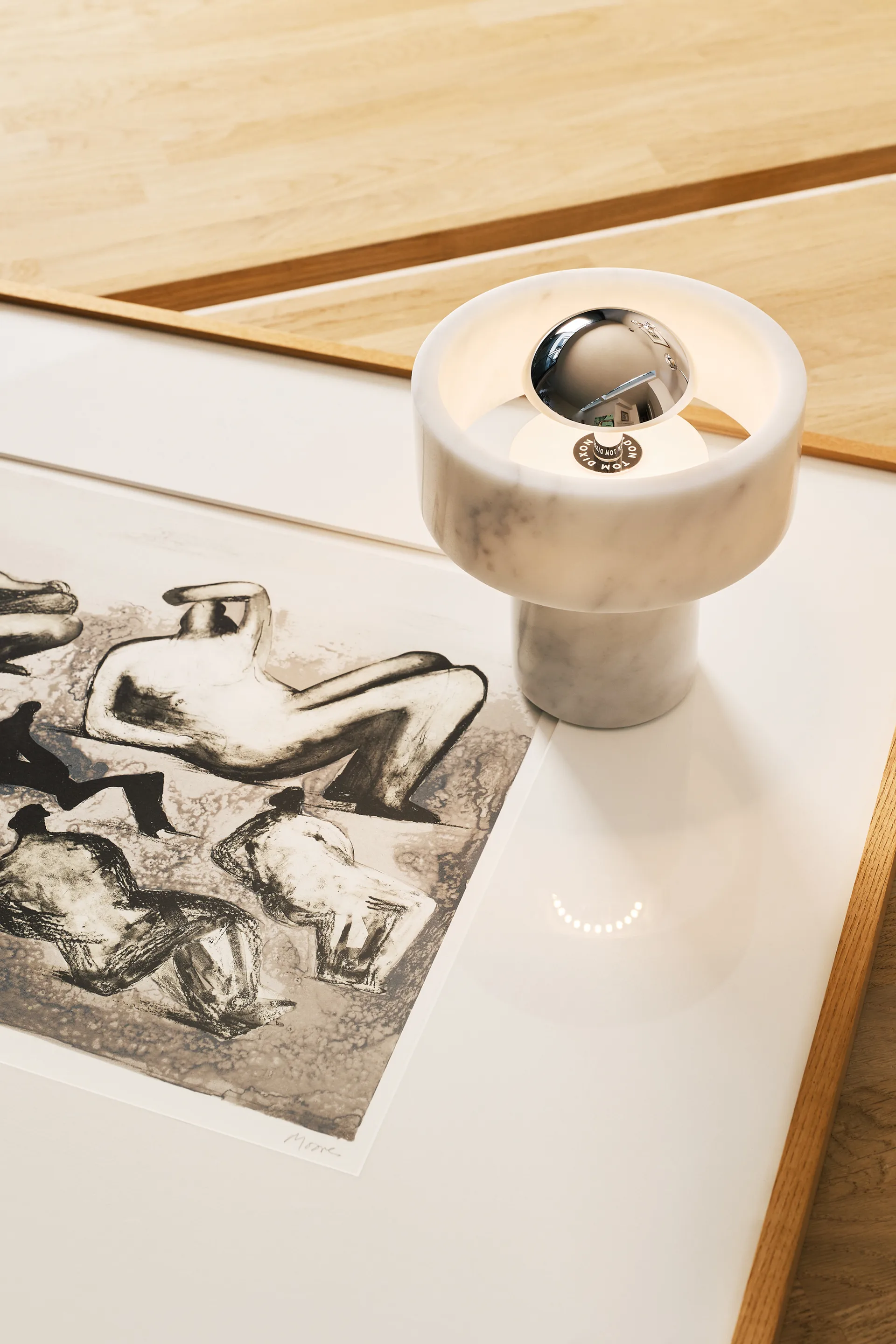 Lampada da tavolo portatile a LED Stone 28 cm, Marmo-argento Tom Dixon