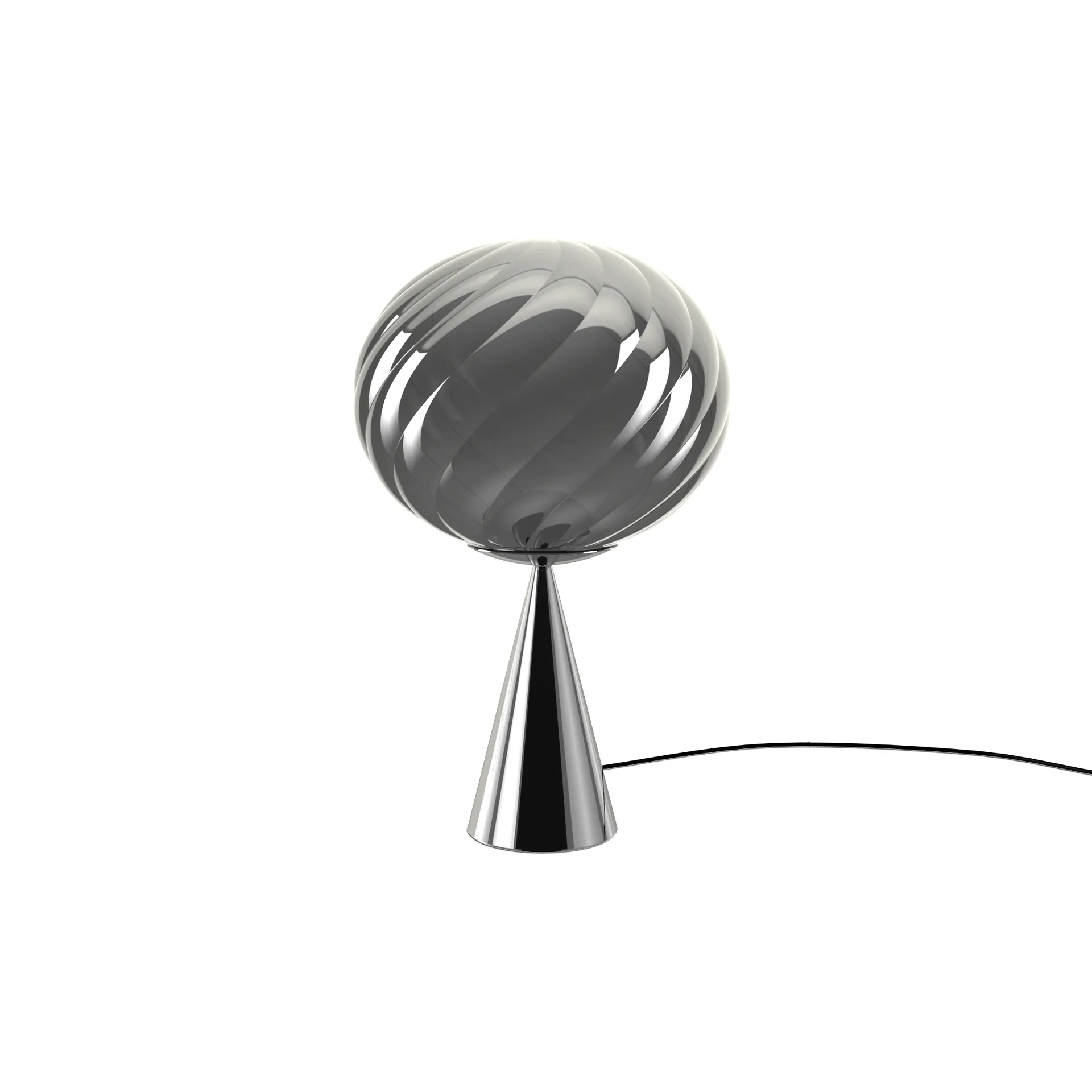 Lampada da tavolo Whirl cone fat, Argento-nero Tom Dixon