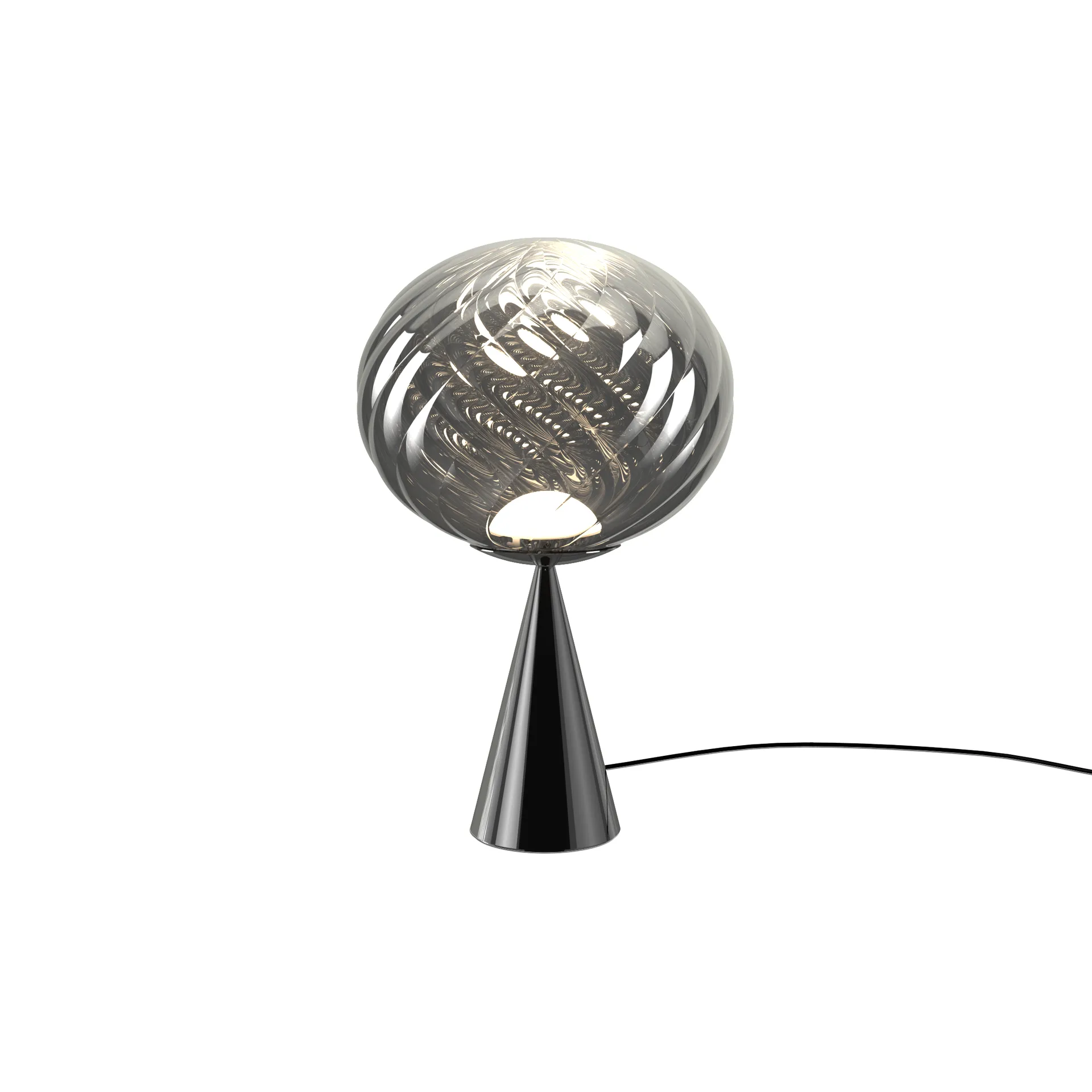 Lampada da tavolo Whirl cone fat, Argento-nero Tom Dixon