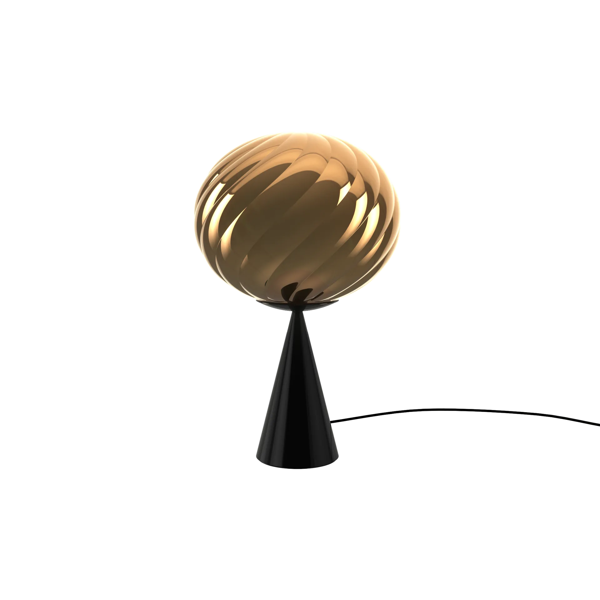 Lampada da tavolo Whirl cone fat, Oro-nero Tom Dixon