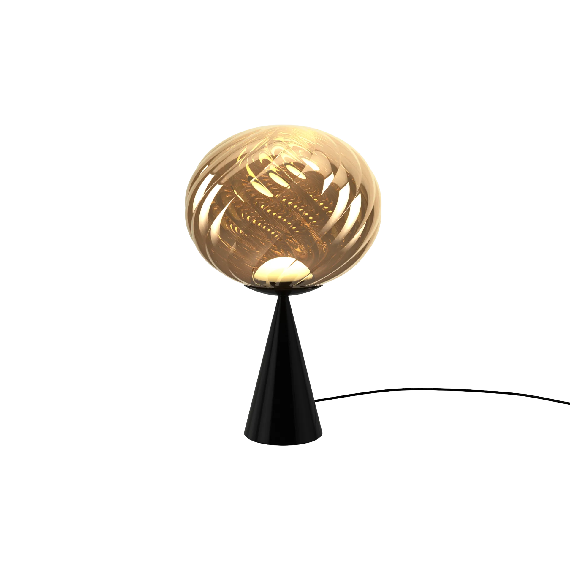 Lampada da tavolo Whirl cone fat, Oro-nero Tom Dixon