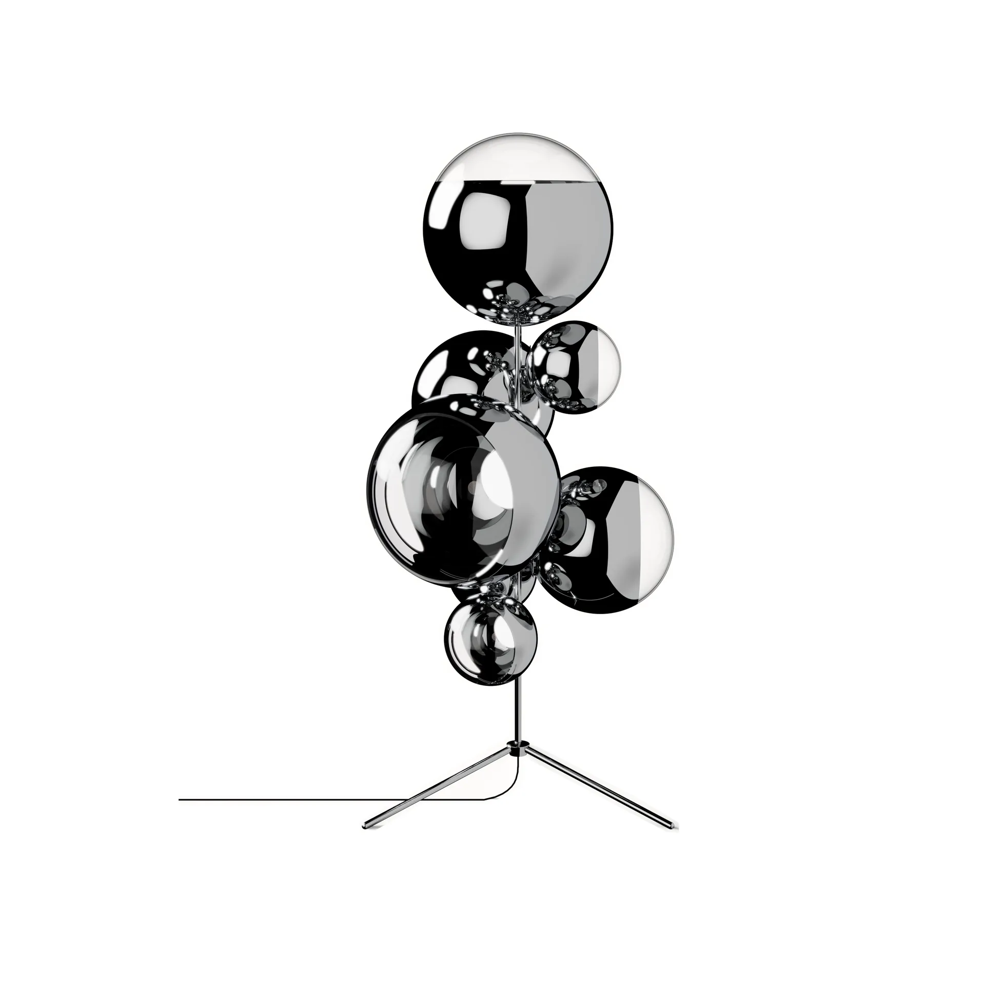 Lampada da terra a LED Mirror Ball chandelier 181 cm, Argento Tom Dixon