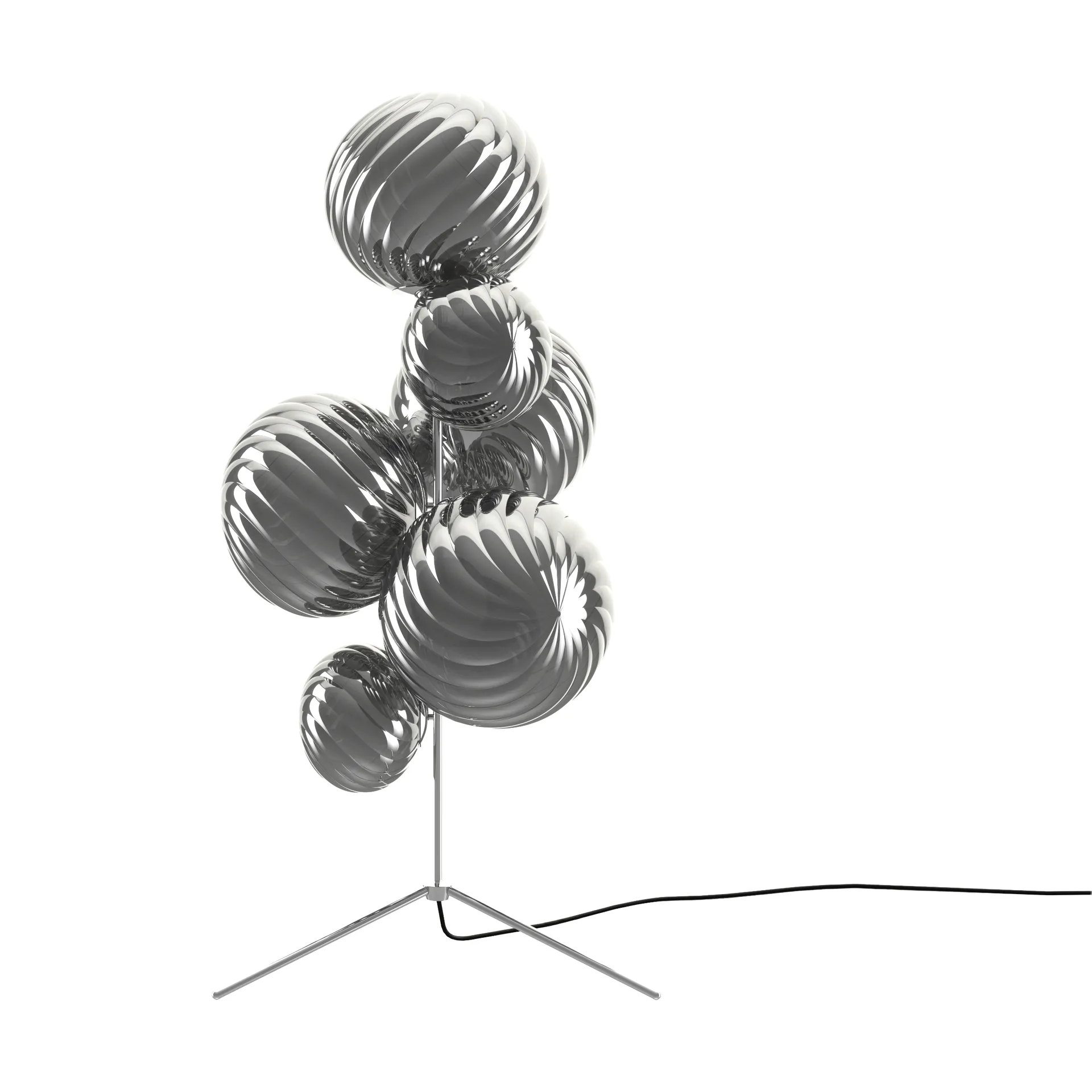 Lampada da terra Whirl chandelier, Argento Tom Dixon