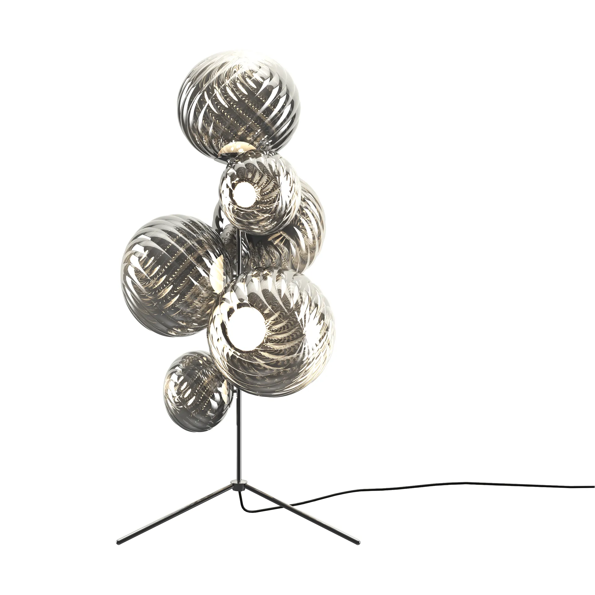 Lampada da terra Whirl chandelier, Argento Tom Dixon