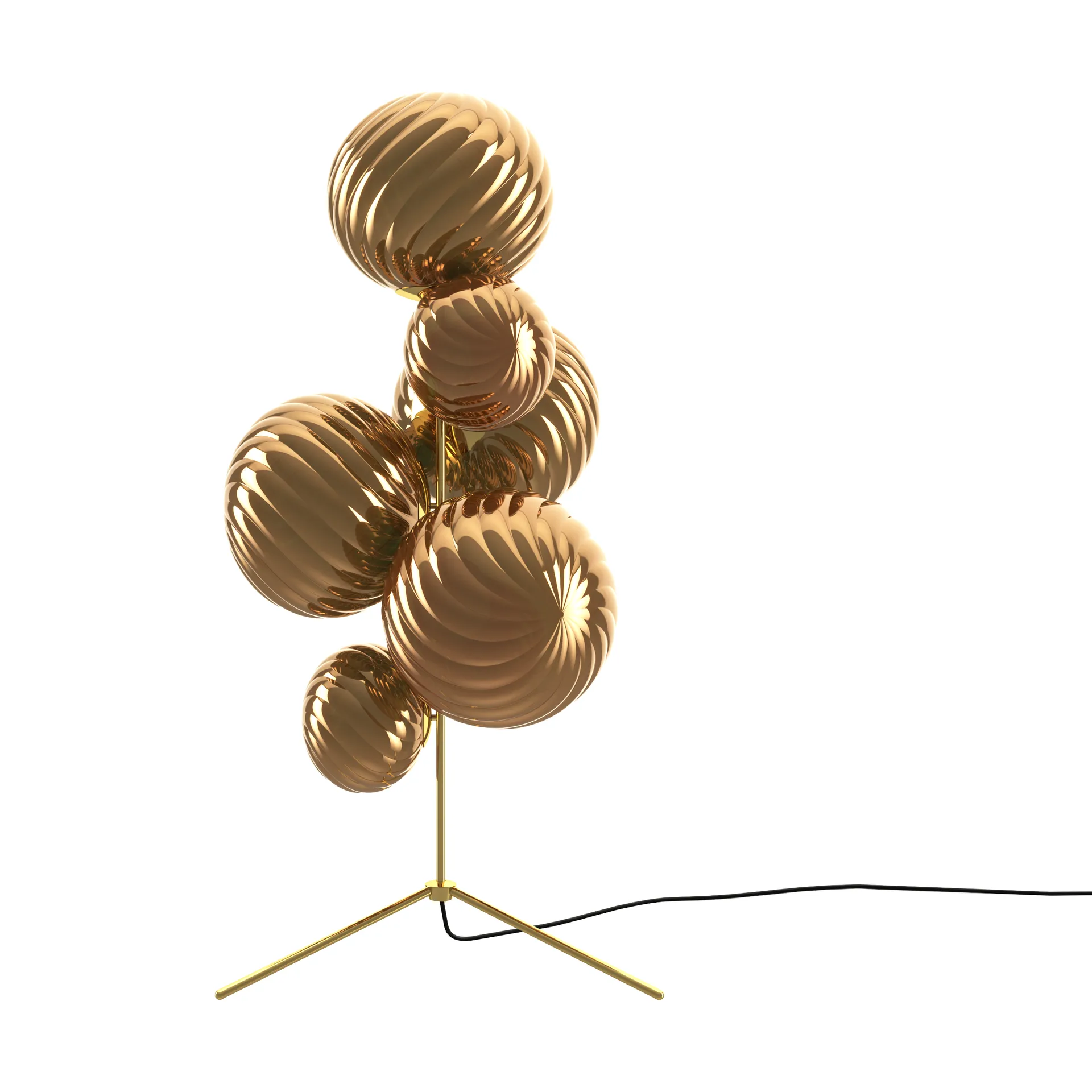 Lampada da terra Whirl chandelier, Oro Tom Dixon