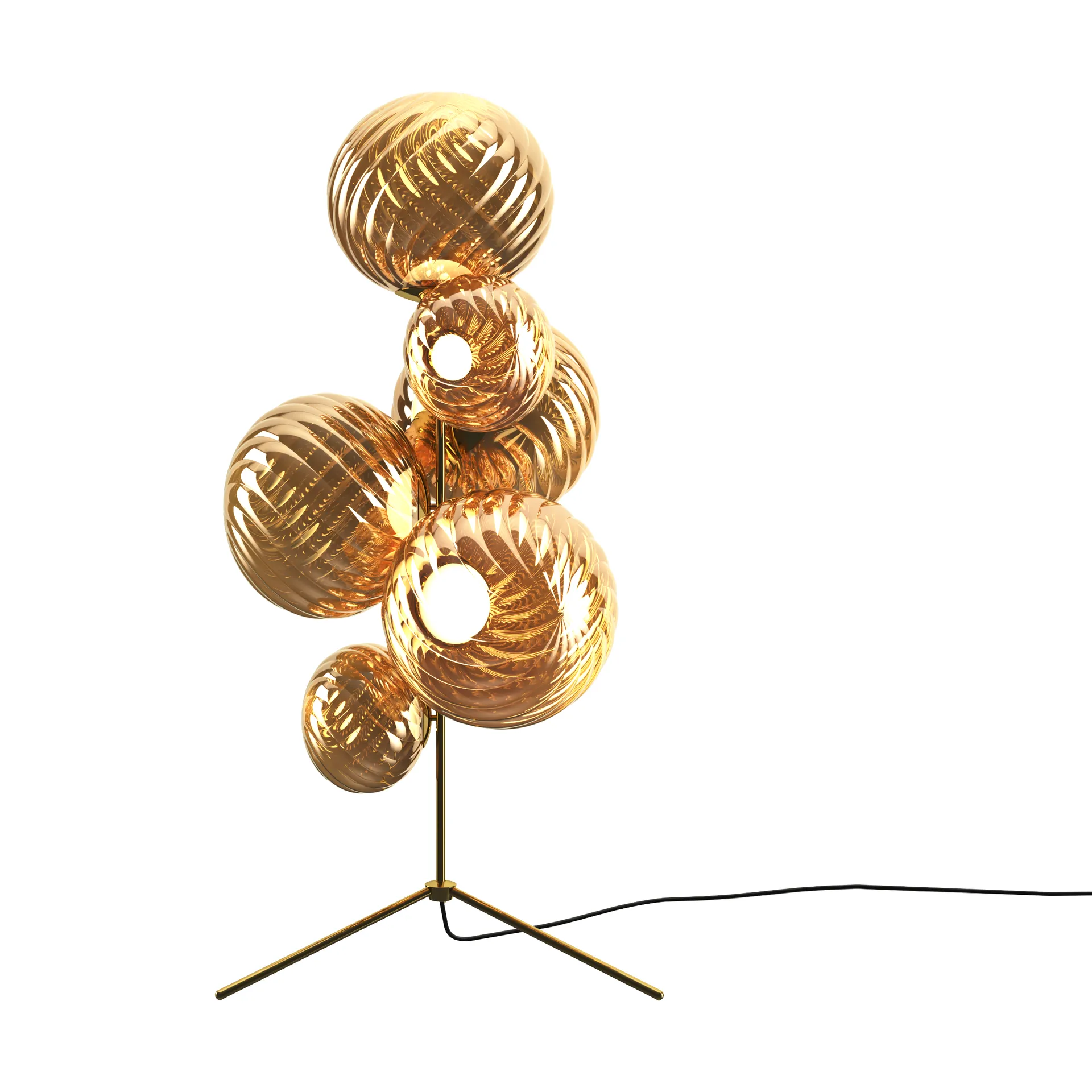 Lampada da terra Whirl chandelier, Oro Tom Dixon