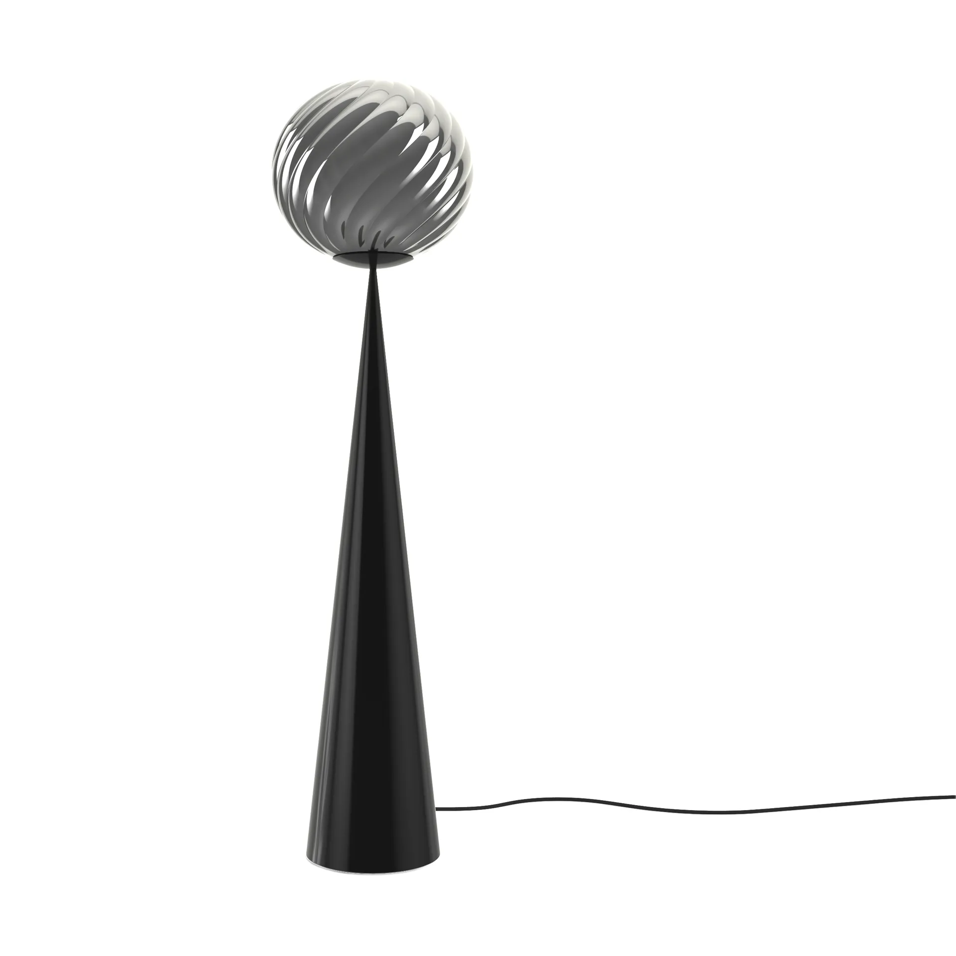 Lampada da terra Whirl cone fat , Argento-nero Tom Dixon