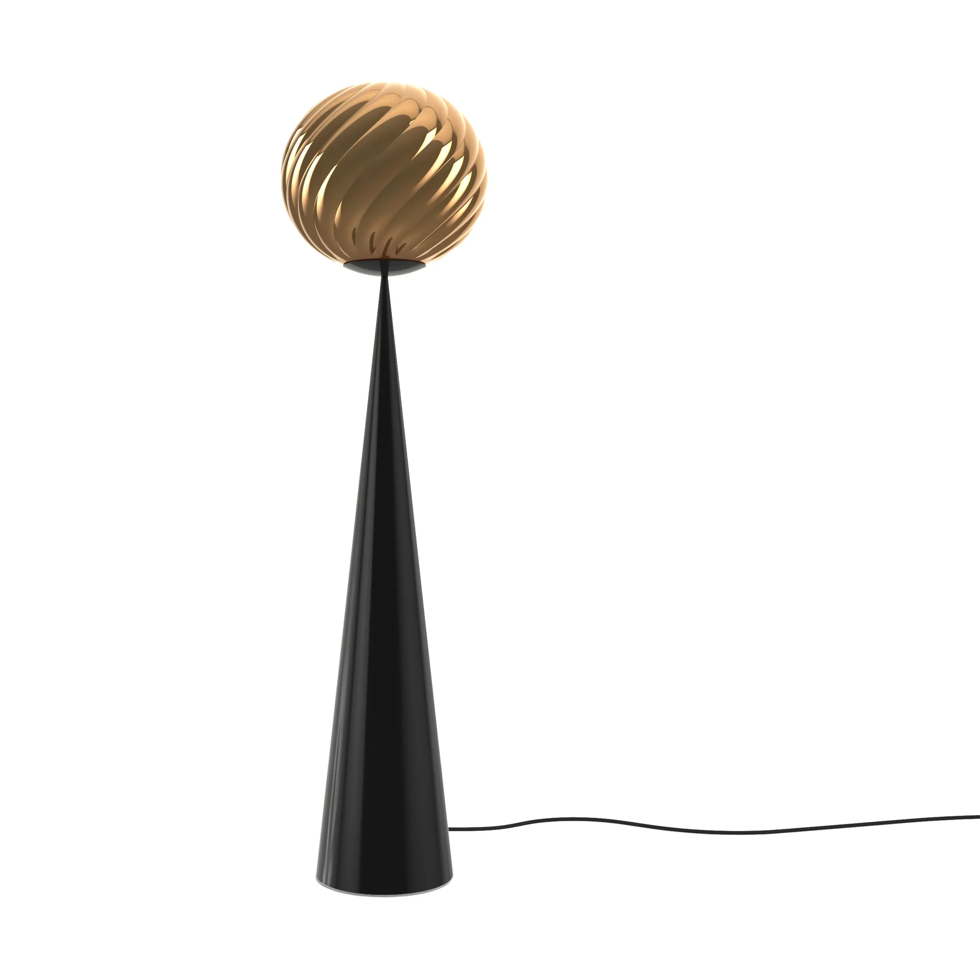 Lampada da terra Whirl cone fat , Oro-nero Tom Dixon