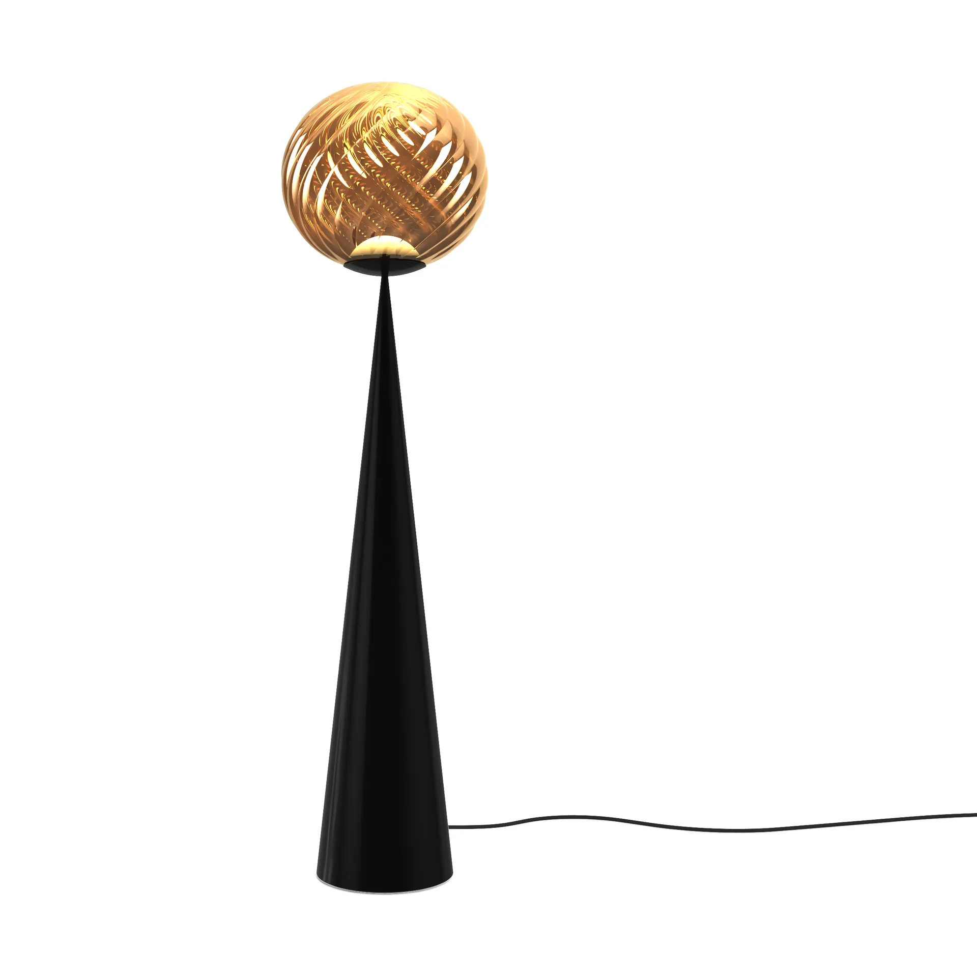 Lampada da terra Whirl cone fat , Oro-nero Tom Dixon