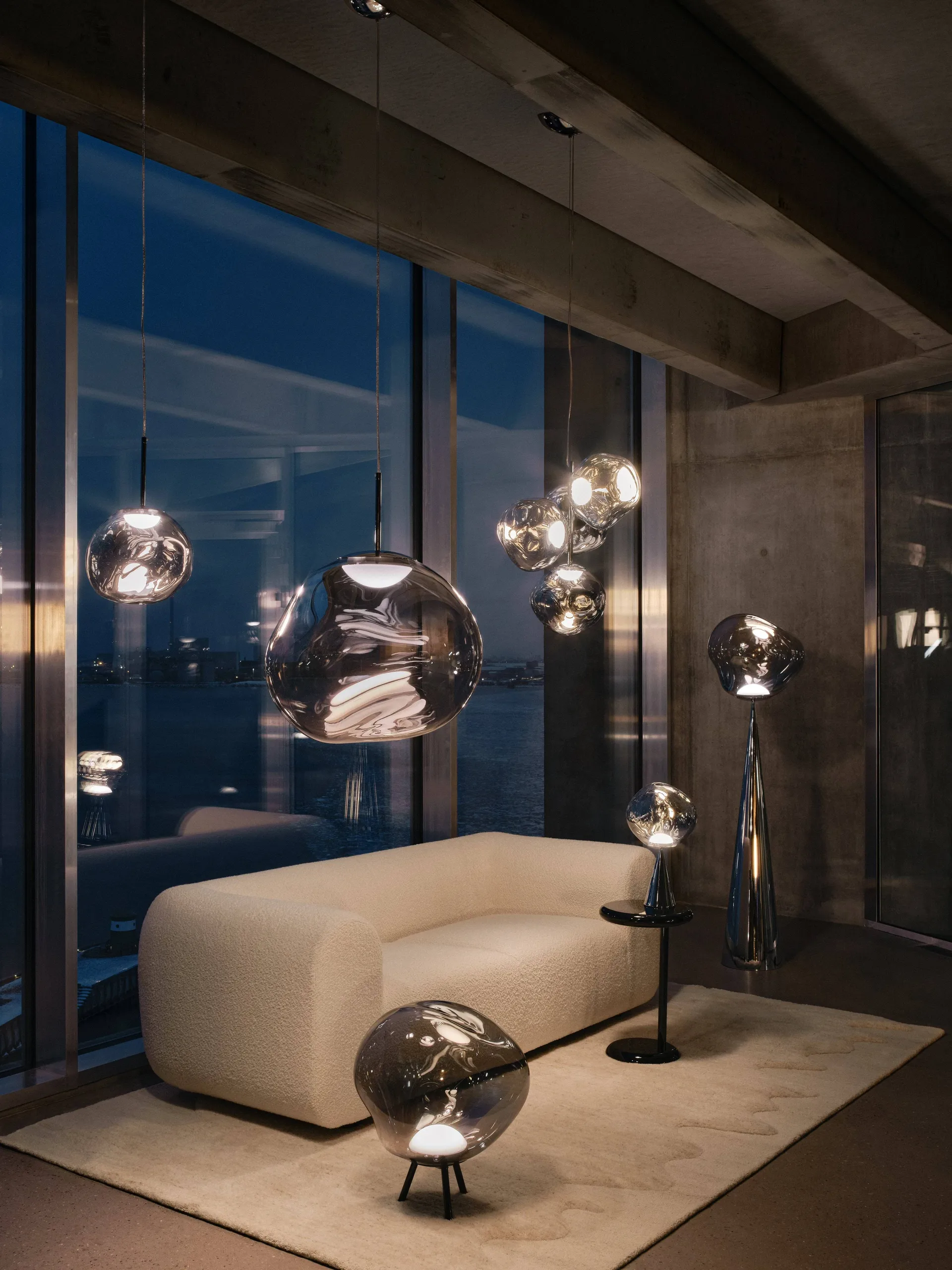 Lampada LED a sospensione Melt, Nichel Tom Dixon