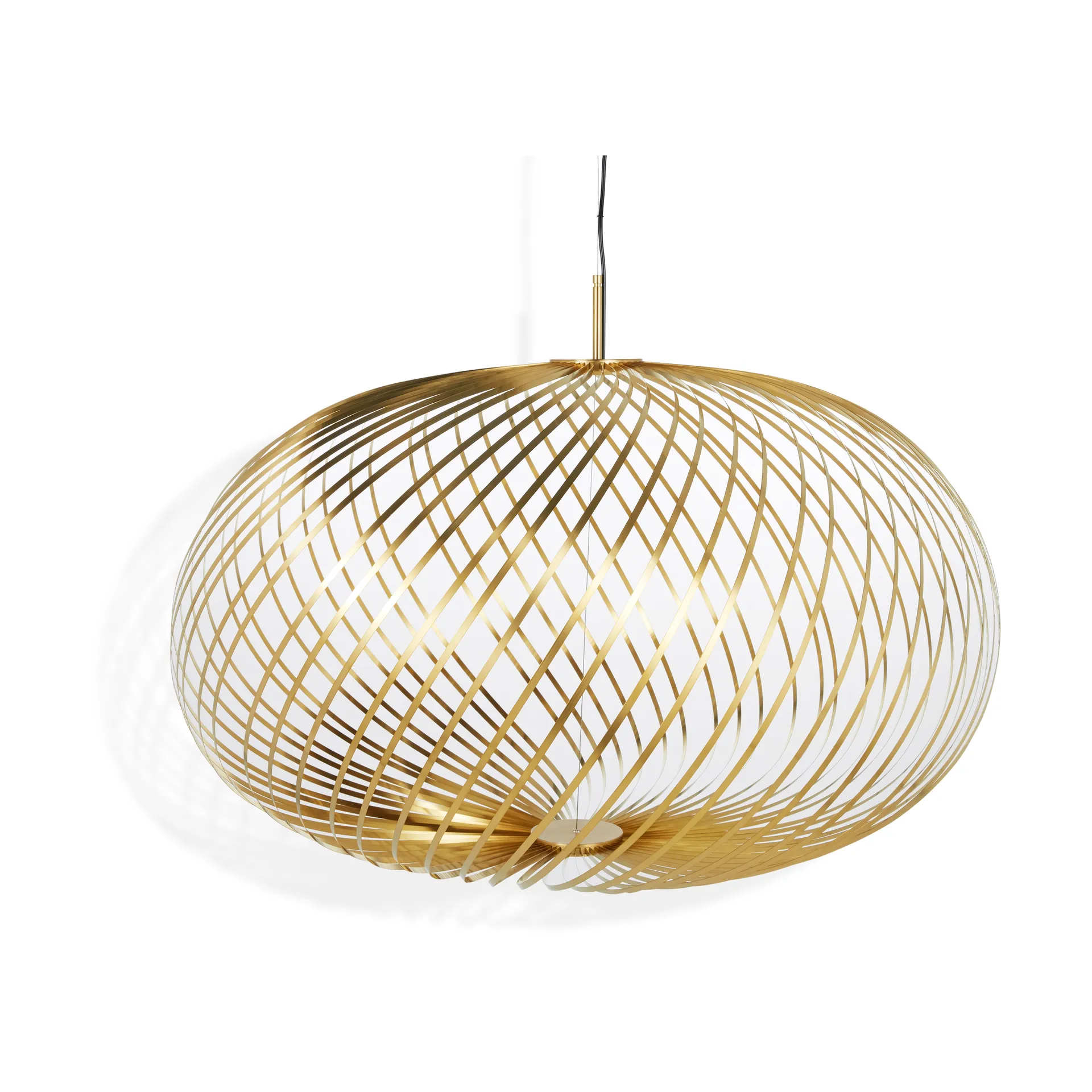 Lampada LED a sospensione Spring ottone, Grande Tom Dixon