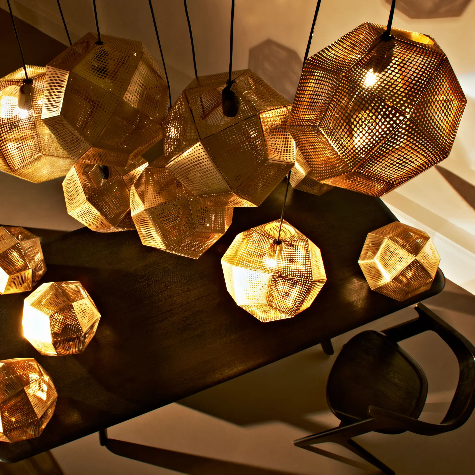 Lampadario Etch 50 cm, Ottone Tom Dixon
