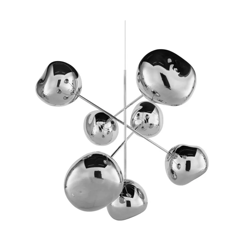 Lampadario grande Melt Chandelier LED 196 cm, Argento Tom Dixon