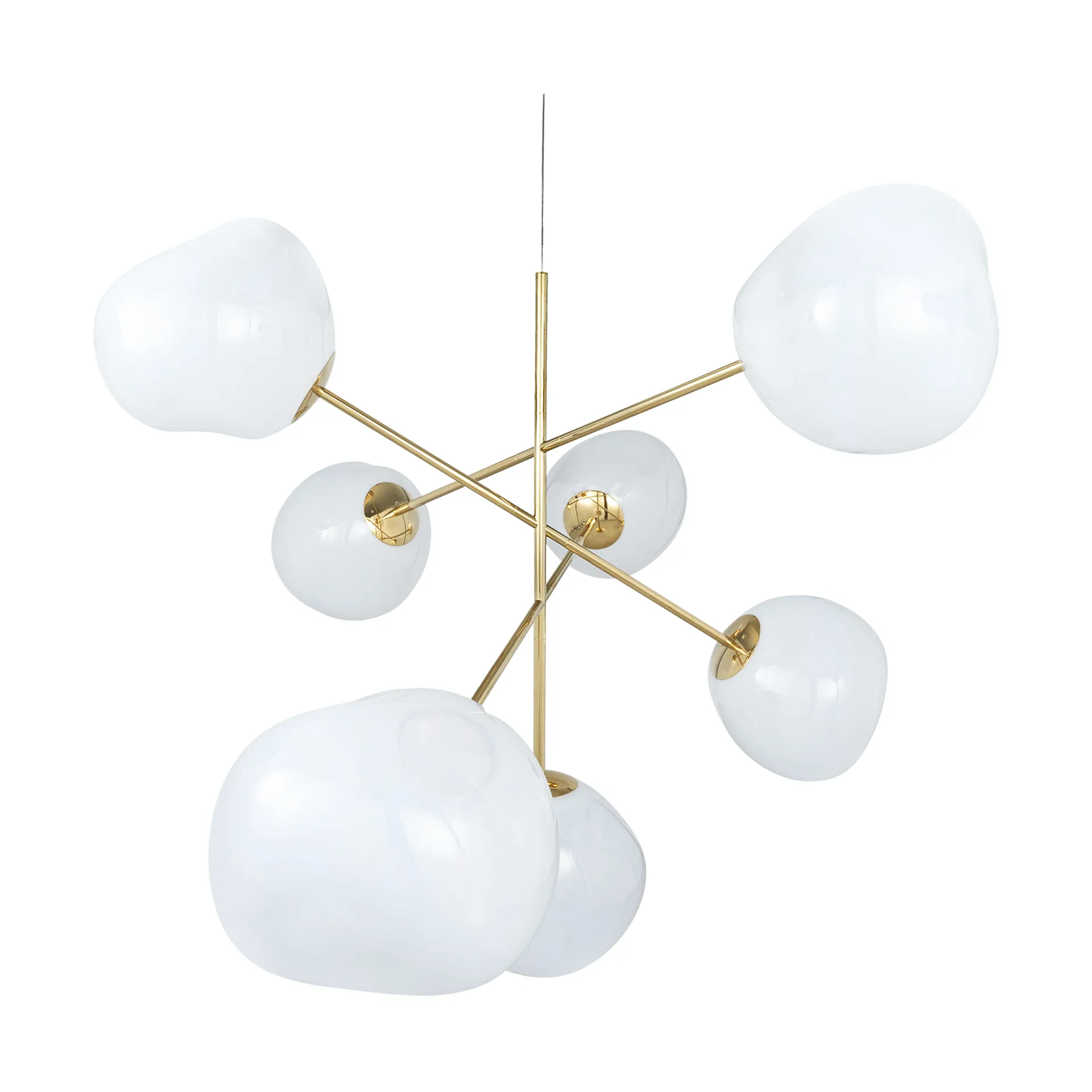 Lampadario grande Melt Chandelier LED 196 cm, Opale-oro Tom Dixon