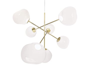 Lampadario grande Melt Chandelier LED 196 cm - Opale-oro - Tom Dixon