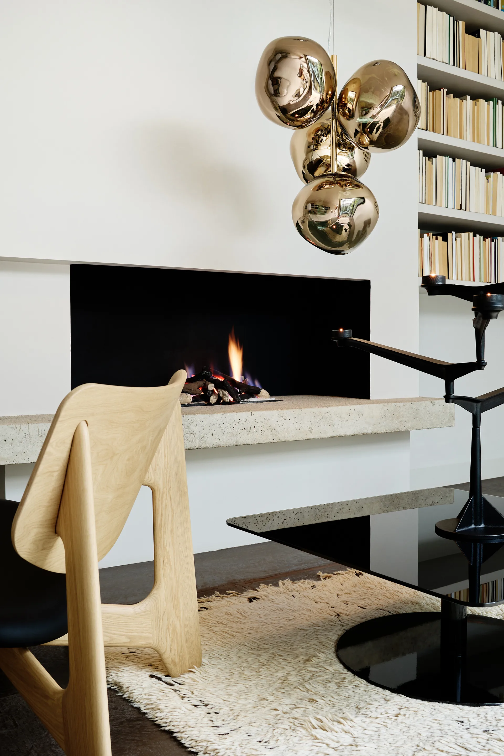 Lampadario grande Melt Chandelier LED 196 cm, Oro Tom Dixon