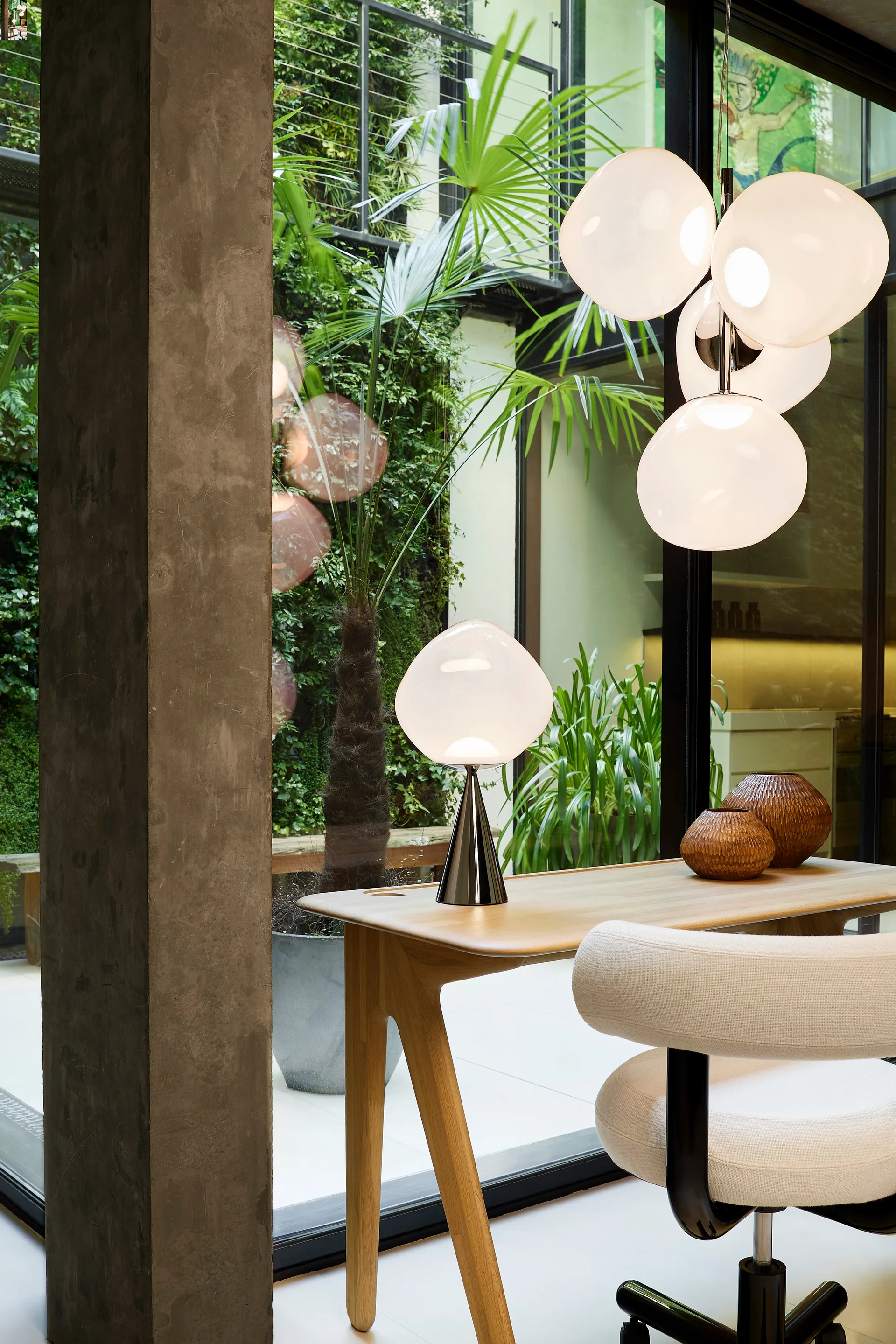 Lampadario Melt Chandelier mini LED 63,4 cm, Opale-argento Tom Dixon