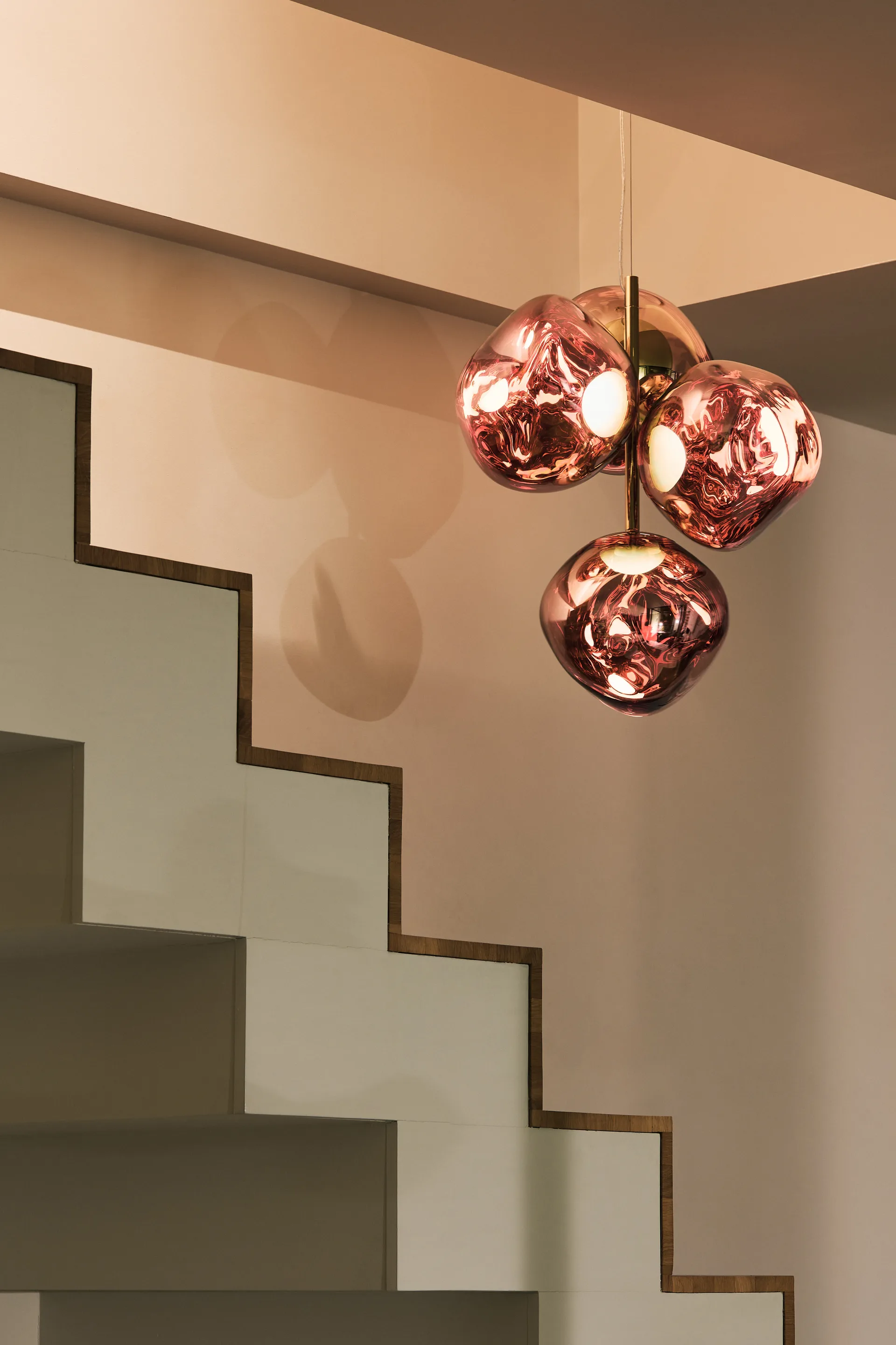 Lampadario Melt Chandelier mini LED 63,4 cm, Rame Tom Dixon