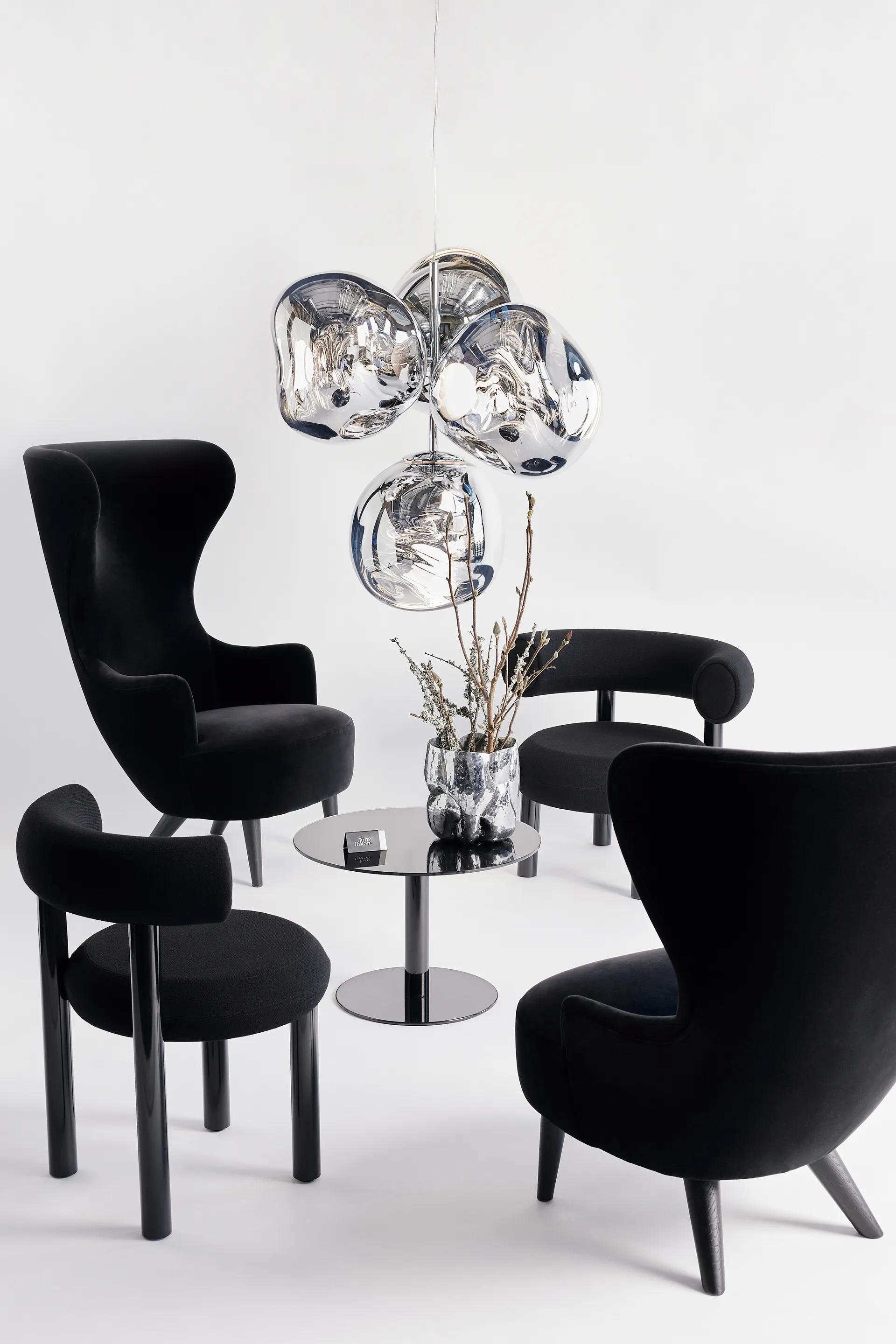 Lampadario piccolo Melt Chandelier LED 103 cm, Argento Tom Dixon